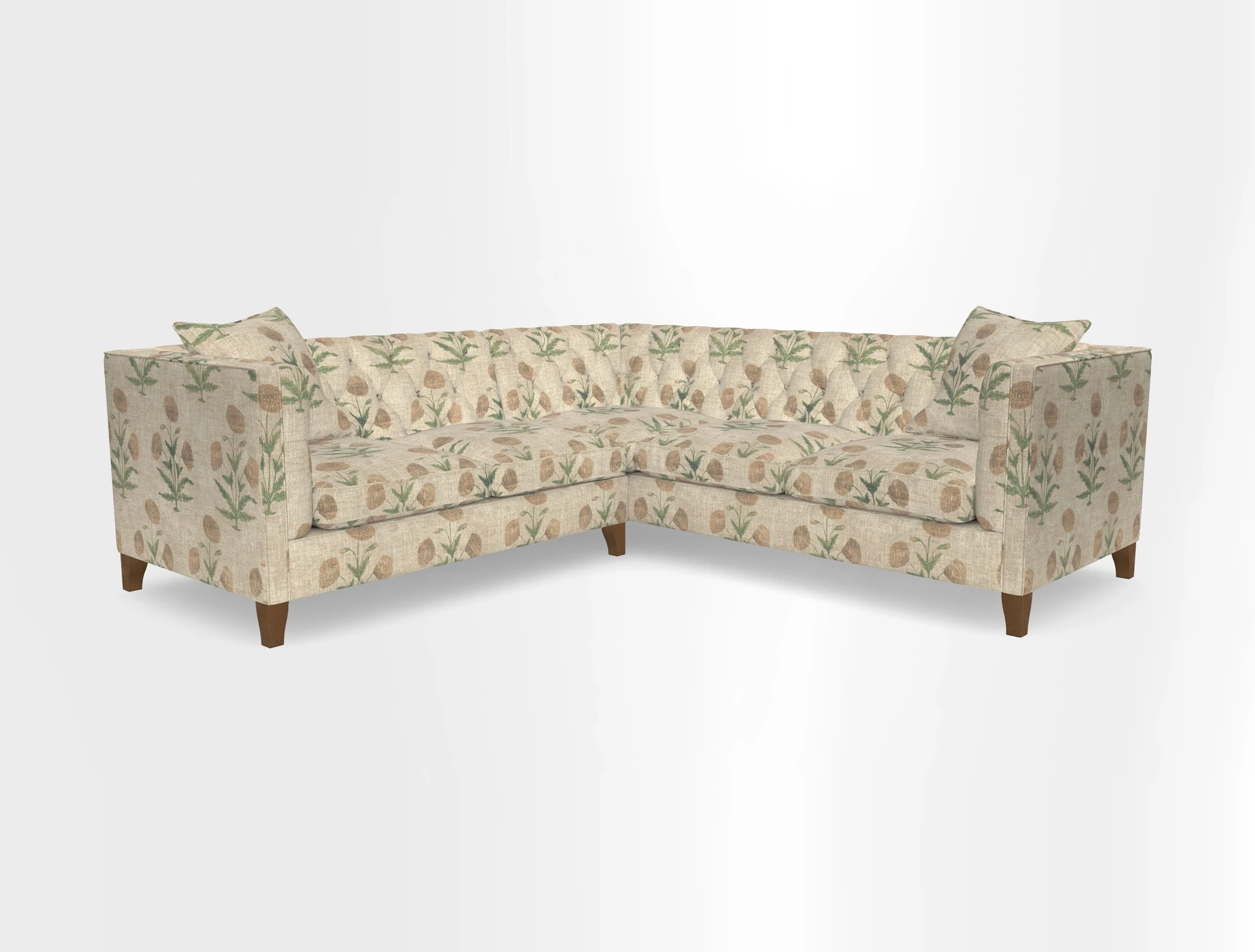 Haresfield Corner Sofa in Two Tone Plain Biscuit
