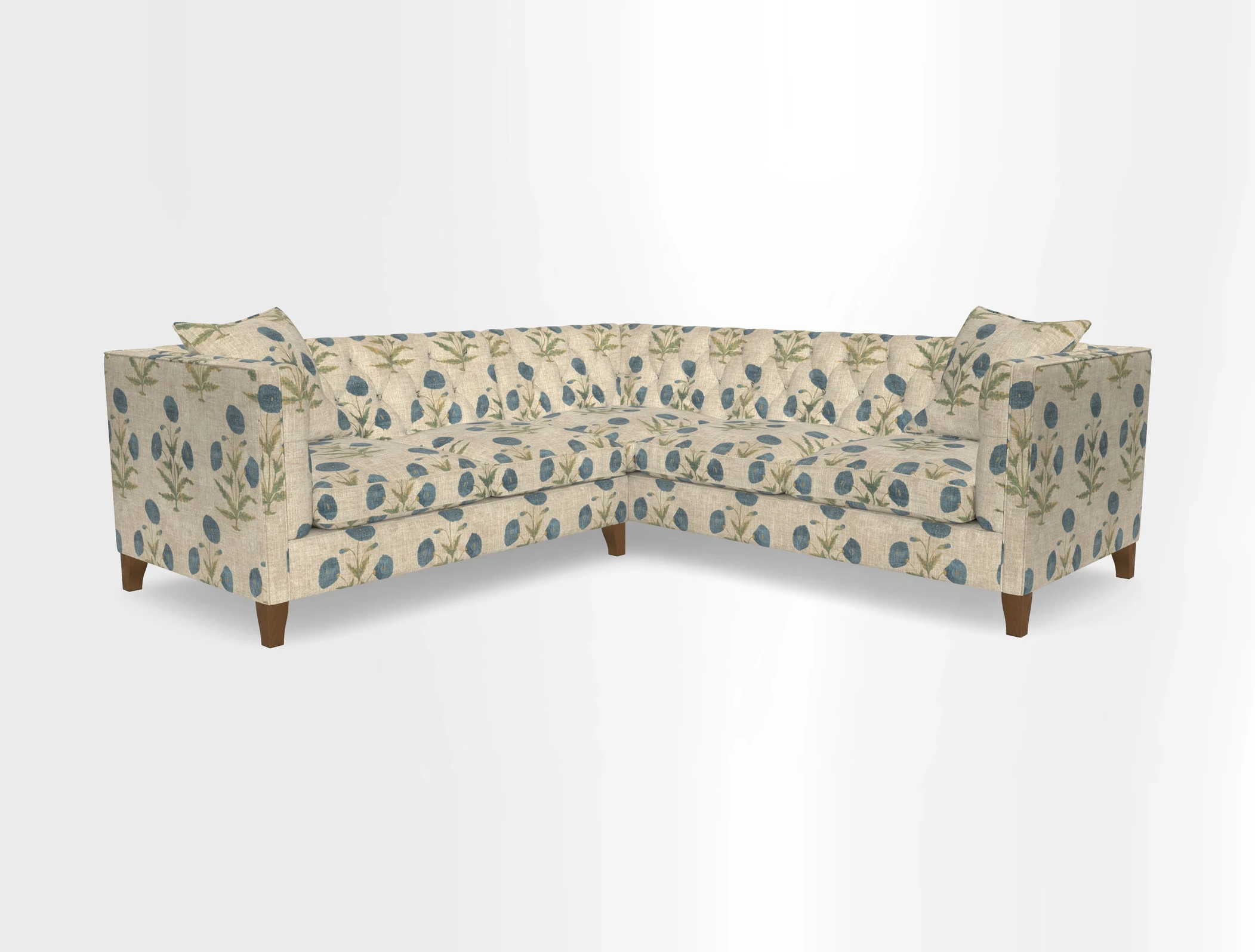 Haresfield Corner Sofa in Two Tone Plain Biscuit