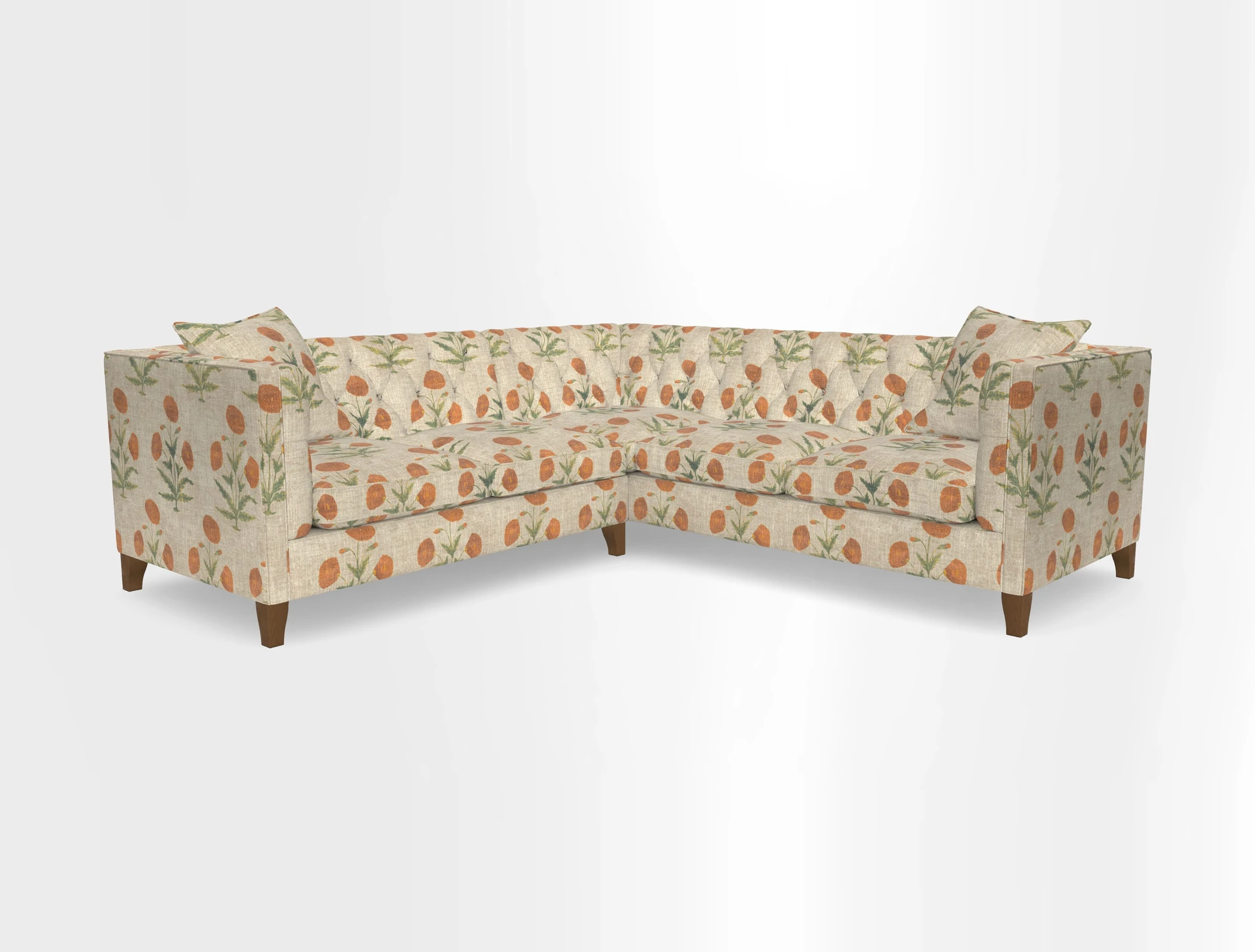 Haresfield Corner Sofa in Two Tone Plain Biscuit
