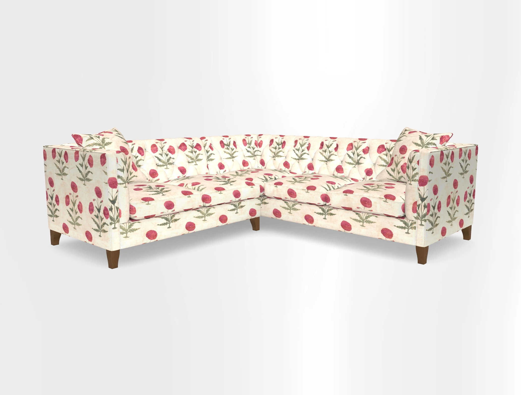 Haresfield Corner Sofa in Two Tone Plain Biscuit