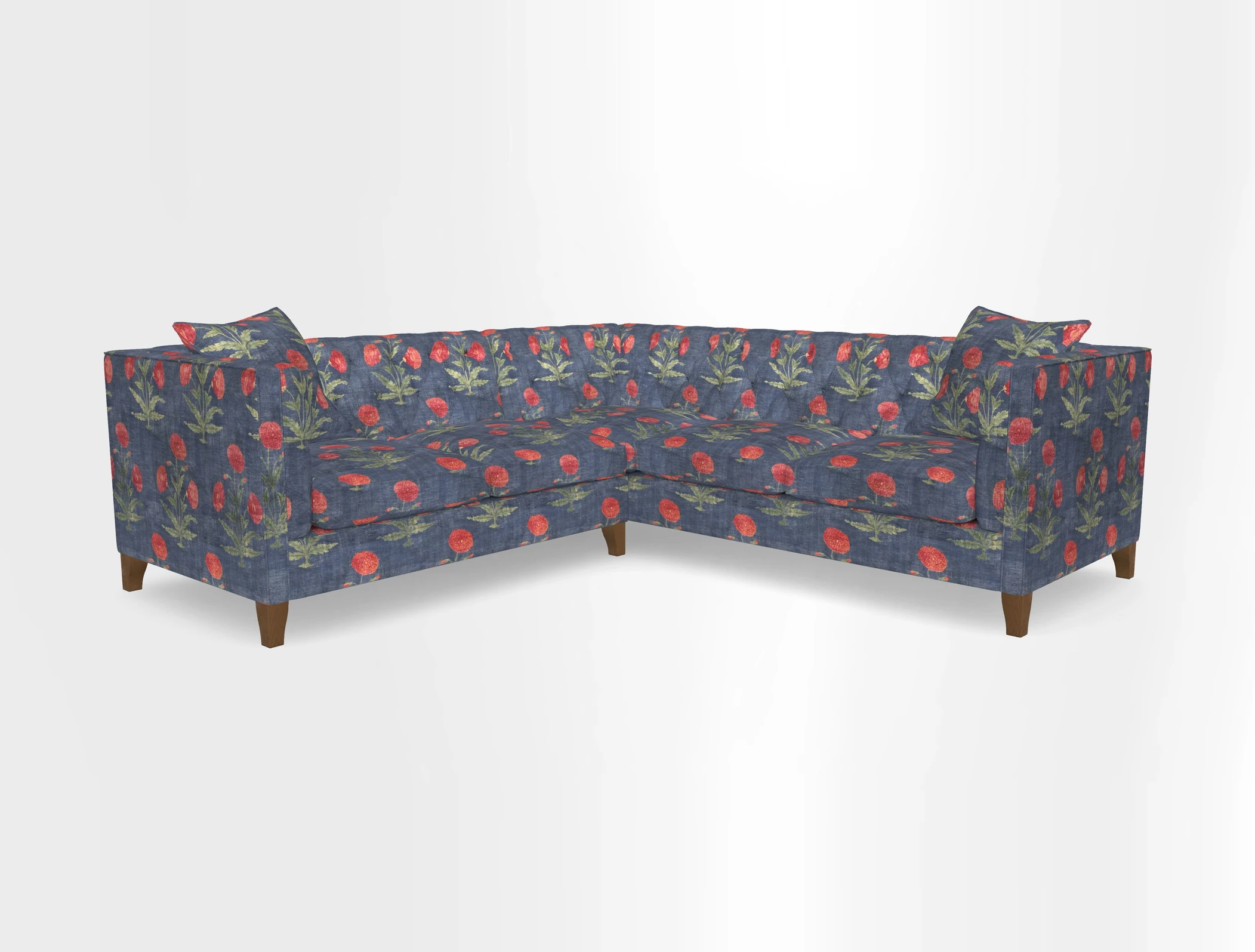 Haresfield Corner Sofa in Two Tone Plain Biscuit