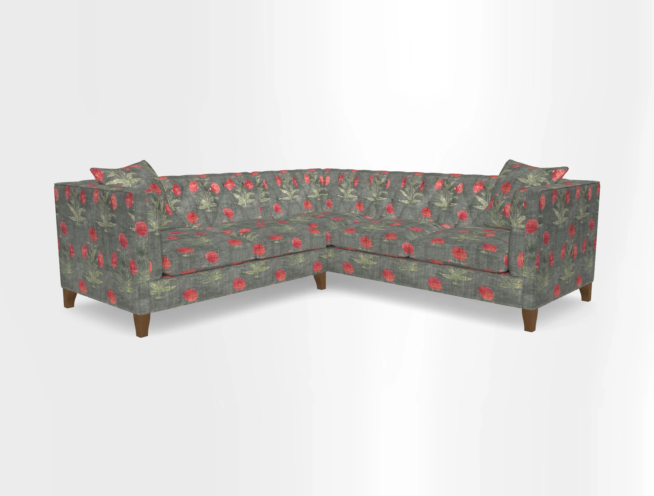 Haresfield Corner Sofa in Two Tone Plain Biscuit