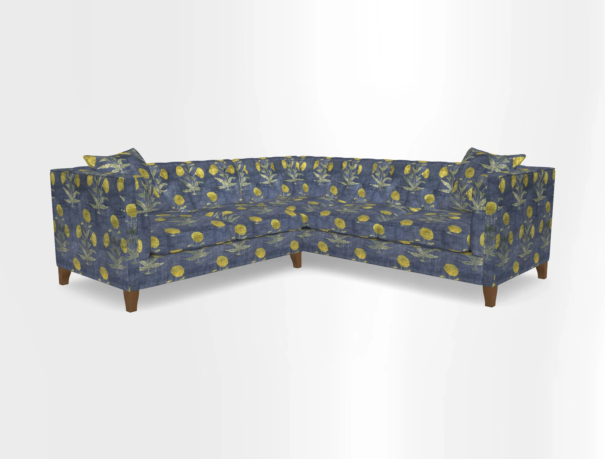 Haresfield Corner Sofa in Two Tone Plain Biscuit