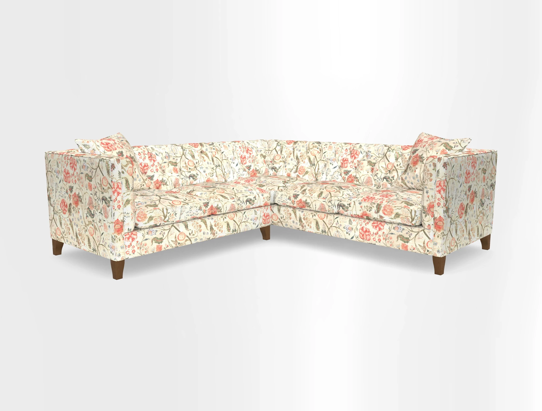 Haresfield Corner Sofa in Two Tone Plain Biscuit