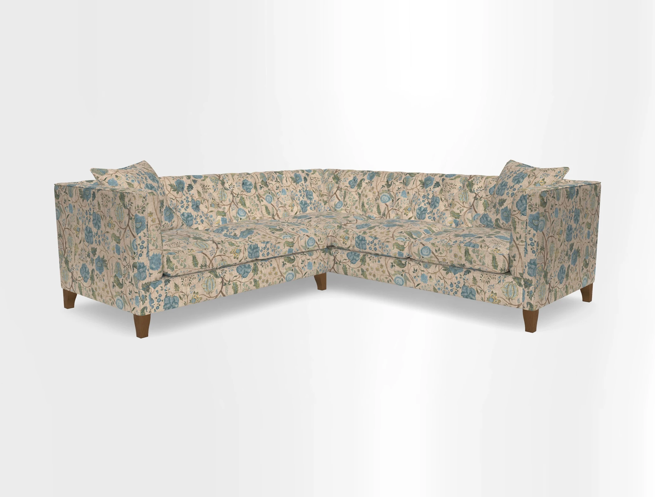 Haresfield Corner Sofa in Two Tone Plain Biscuit