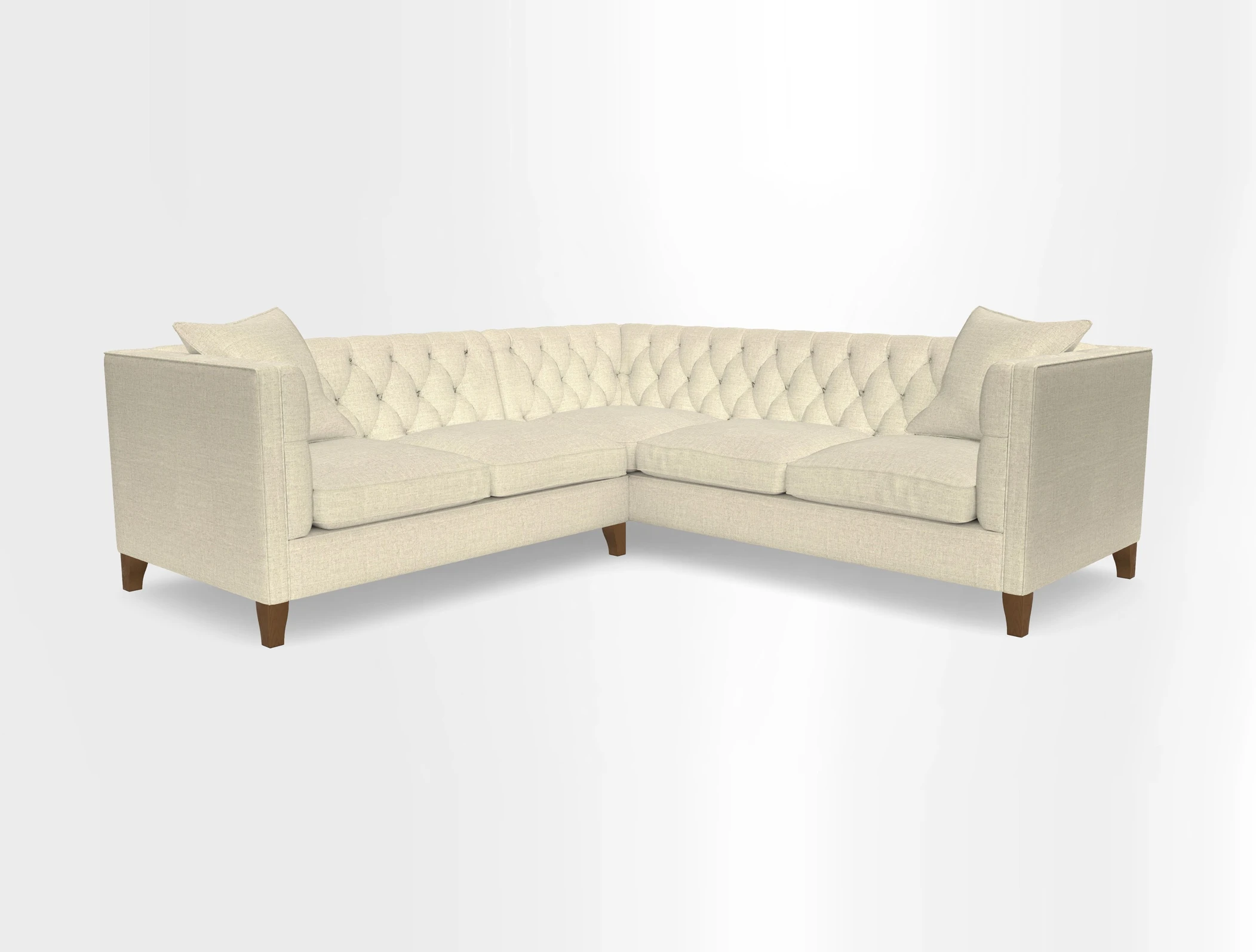 Haresfield Corner Sofa in Two Tone Plain Biscuit