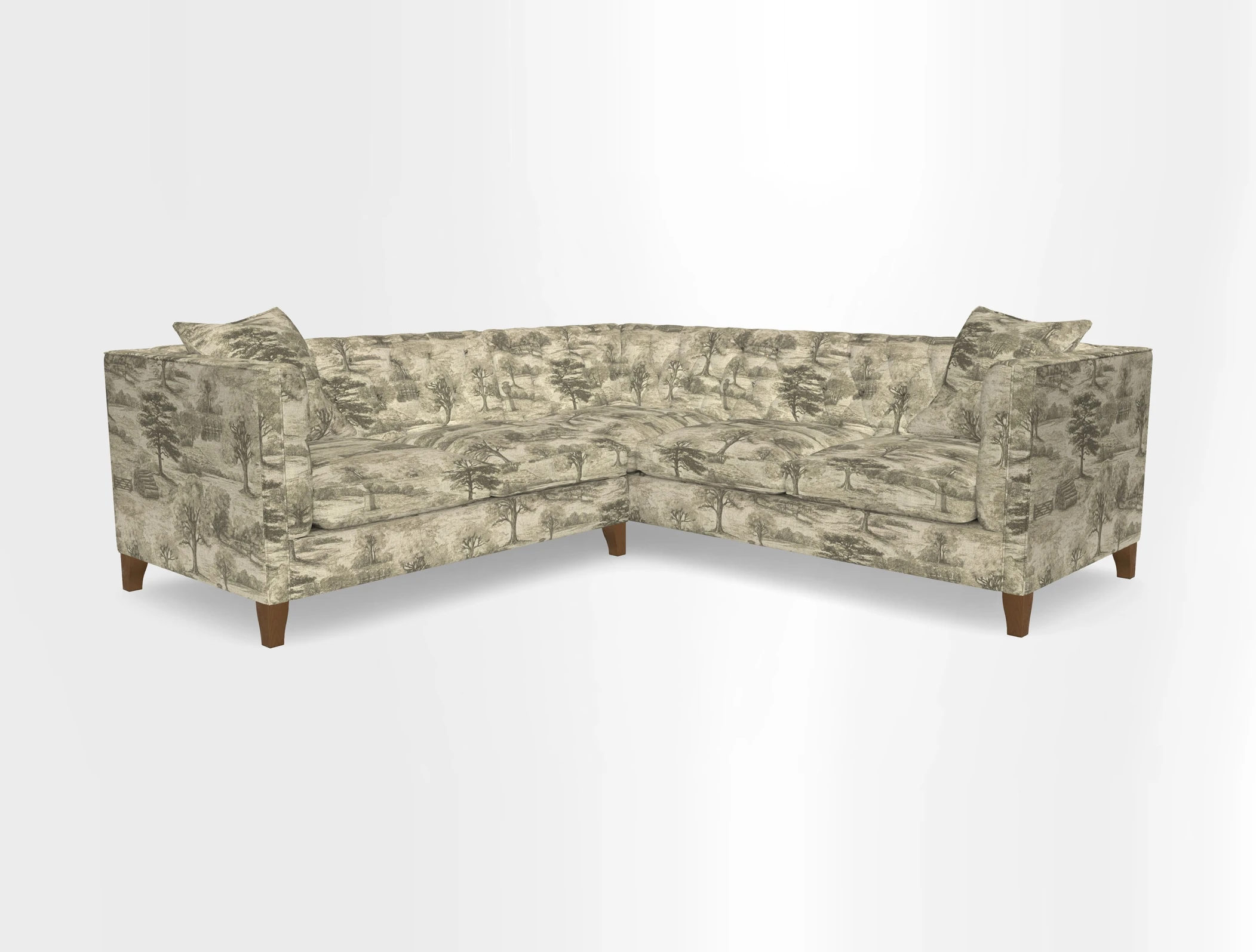 Haresfield Corner Sofa in Two Tone Plain Biscuit