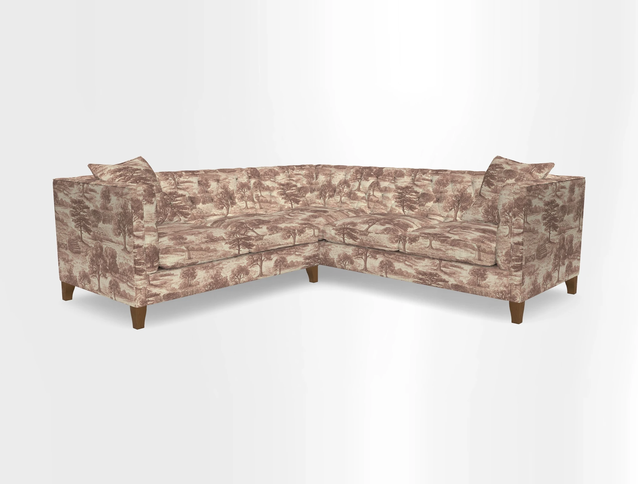 Haresfield Corner Sofa in Two Tone Plain Biscuit