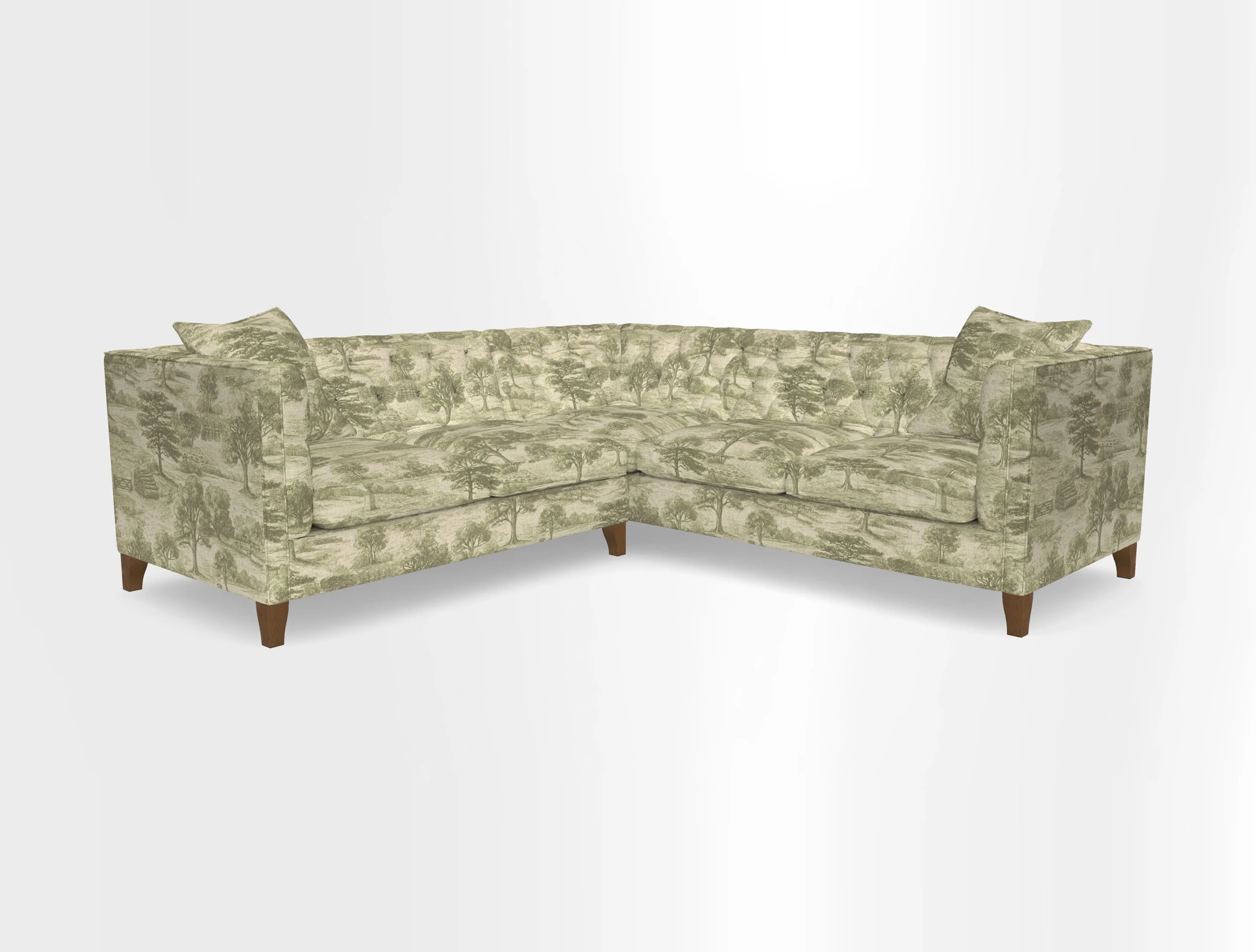 Haresfield Corner Sofa in Two Tone Plain Biscuit