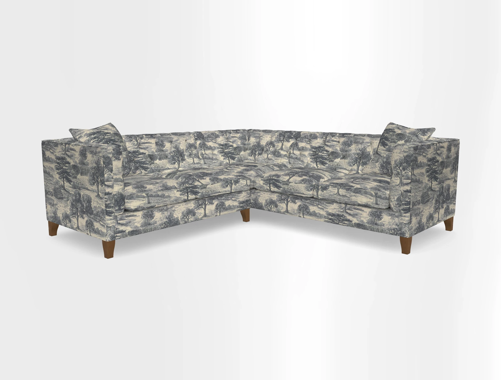 Haresfield Corner Sofa in Two Tone Plain Biscuit