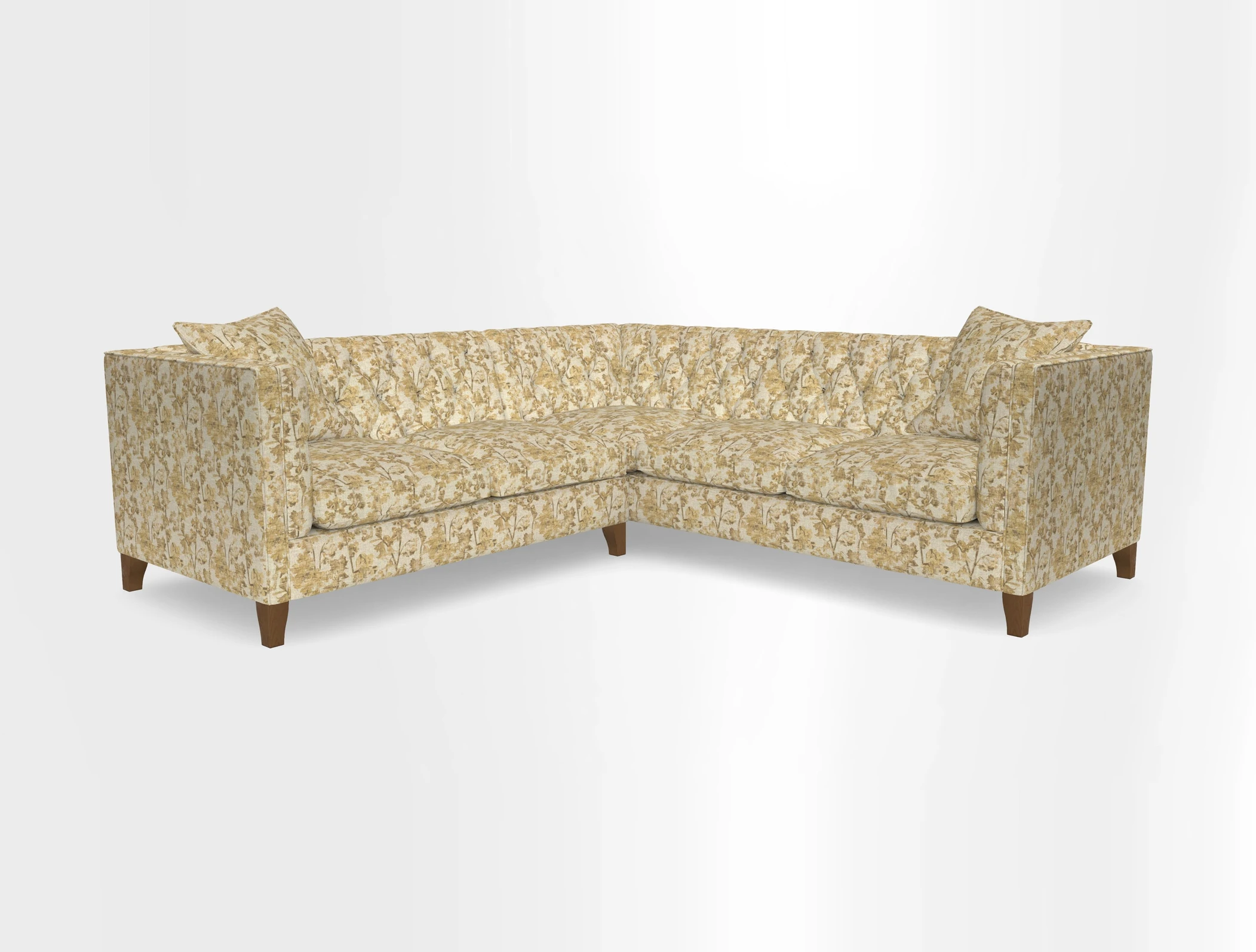 Haresfield Corner Sofa in Two Tone Plain Biscuit