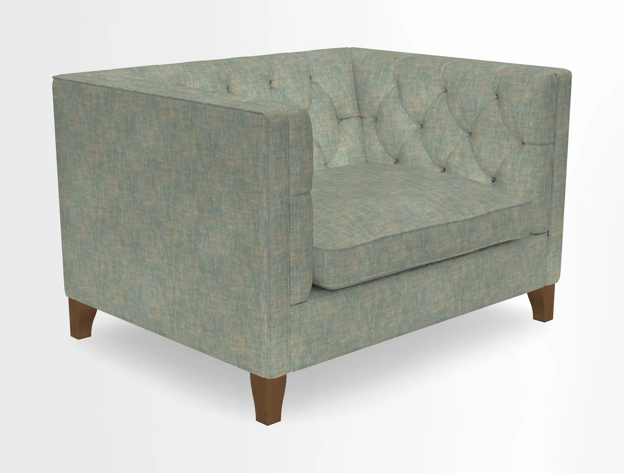 Haresfield Snuggler Dipped Arms in Mohair Lichen Seat Cushion in RHS Gertrude Jekyll Meadow Flower Olive and Scatters in RHS Gertrude Jekyll Folklore Olive