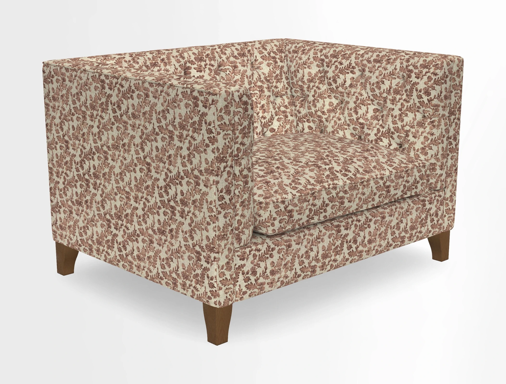 Haresfield Snuggler Dipped Arms in Mohair Lichen Seat Cushion in RHS Gertrude Jekyll Meadow Flower Olive and Scatters in RHS Gertrude Jekyll Folklore Olive