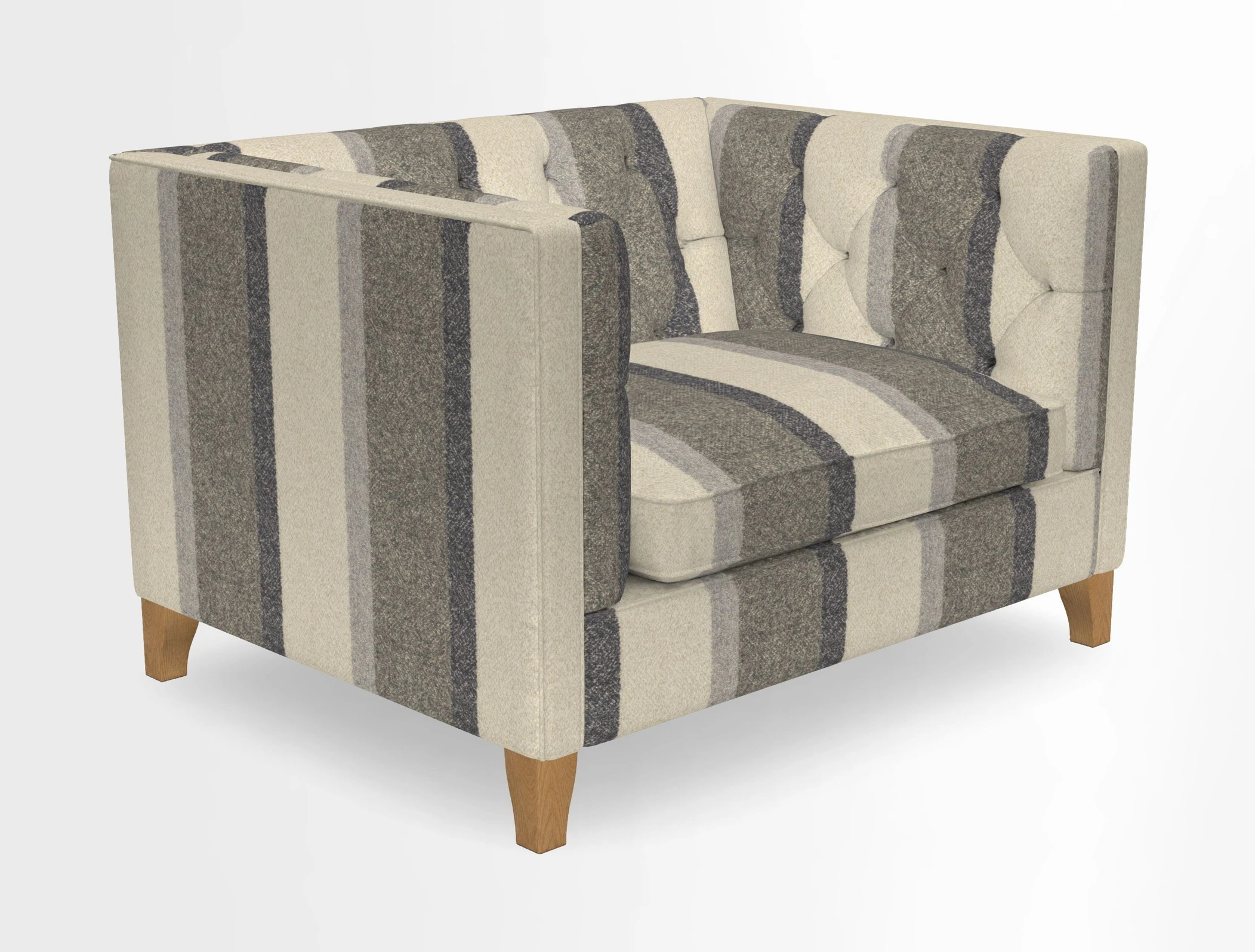 Haresfield Snuggler Dipped Arms in Mohair Lichen Seat Cushion in RHS Gertrude Jekyll Meadow Flower Olive and Scatters in RHS Gertrude Jekyll Folklore Olive