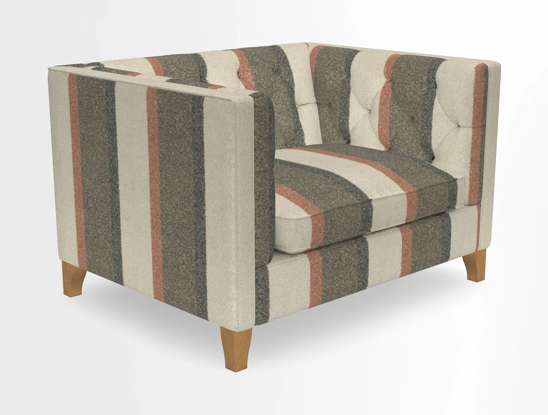 Haresfield Snuggler Dipped Arms in Mohair Lichen Seat Cushion in RHS Gertrude Jekyll Meadow Flower Olive and Scatters in RHS Gertrude Jekyll Folklore Olive