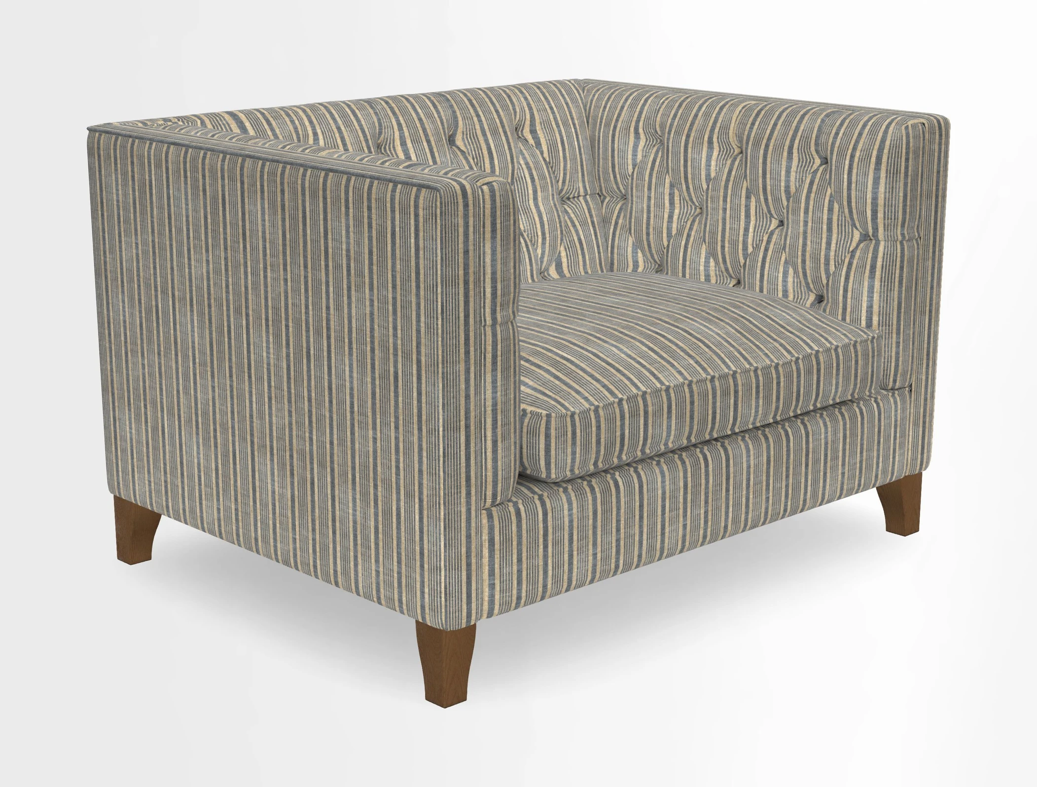 Haresfield Snuggler Dipped Arms in Mohair Lichen Seat Cushion in RHS Gertrude Jekyll Meadow Flower Olive and Scatters in RHS Gertrude Jekyll Folklore Olive