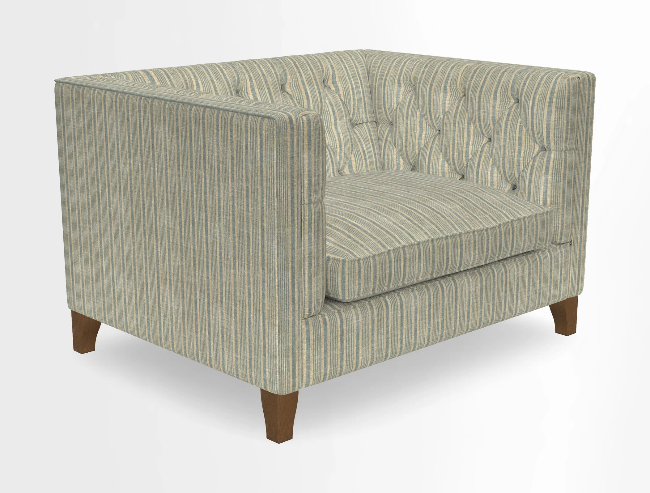 Haresfield Snuggler Dipped Arms in Mohair Lichen Seat Cushion in RHS Gertrude Jekyll Meadow Flower Olive and Scatters in RHS Gertrude Jekyll Folklore Olive