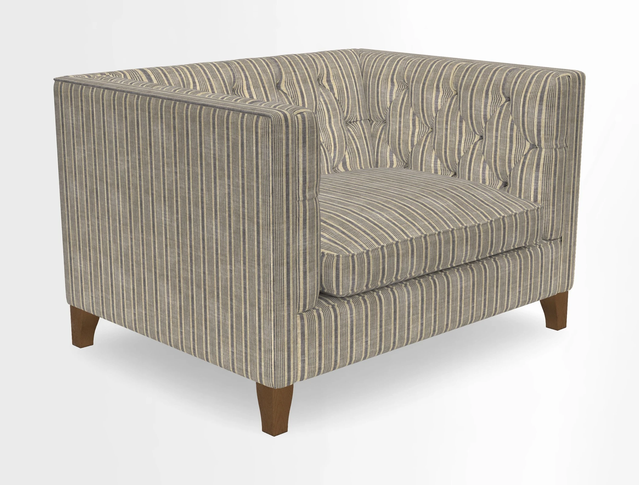 Haresfield Snuggler Dipped Arms in Mohair Lichen Seat Cushion in RHS Gertrude Jekyll Meadow Flower Olive and Scatters in RHS Gertrude Jekyll Folklore Olive
