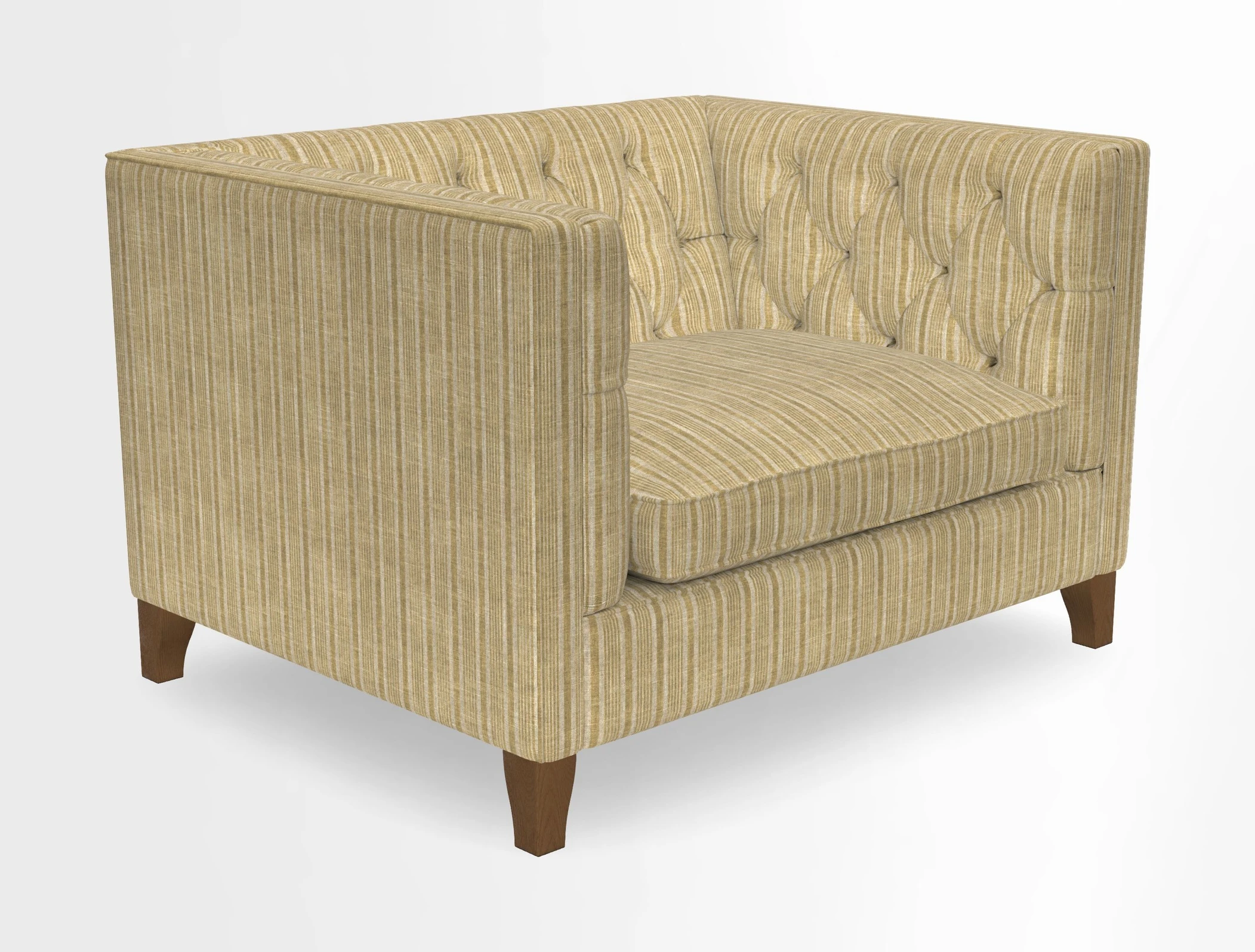 Haresfield Snuggler Dipped Arms in Mohair Lichen Seat Cushion in RHS Gertrude Jekyll Meadow Flower Olive and Scatters in RHS Gertrude Jekyll Folklore Olive