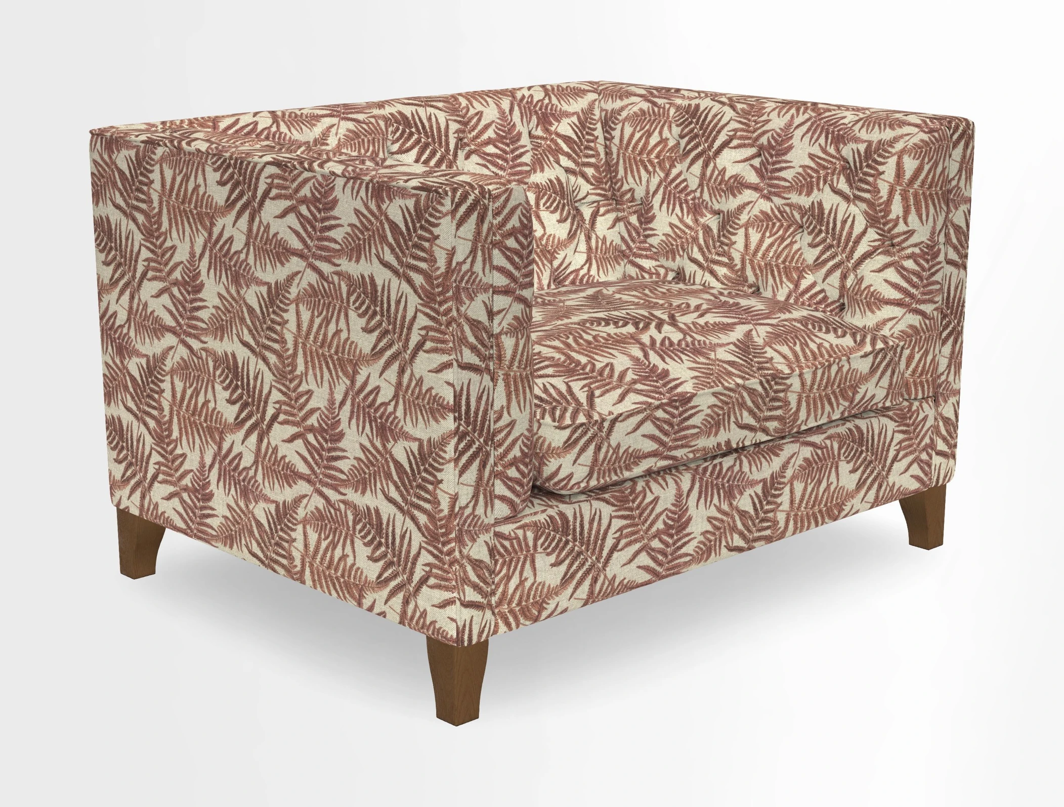 Haresfield Snuggler Dipped Arms in Mohair Lichen Seat Cushion in RHS Gertrude Jekyll Meadow Flower Olive and Scatters in RHS Gertrude Jekyll Folklore Olive