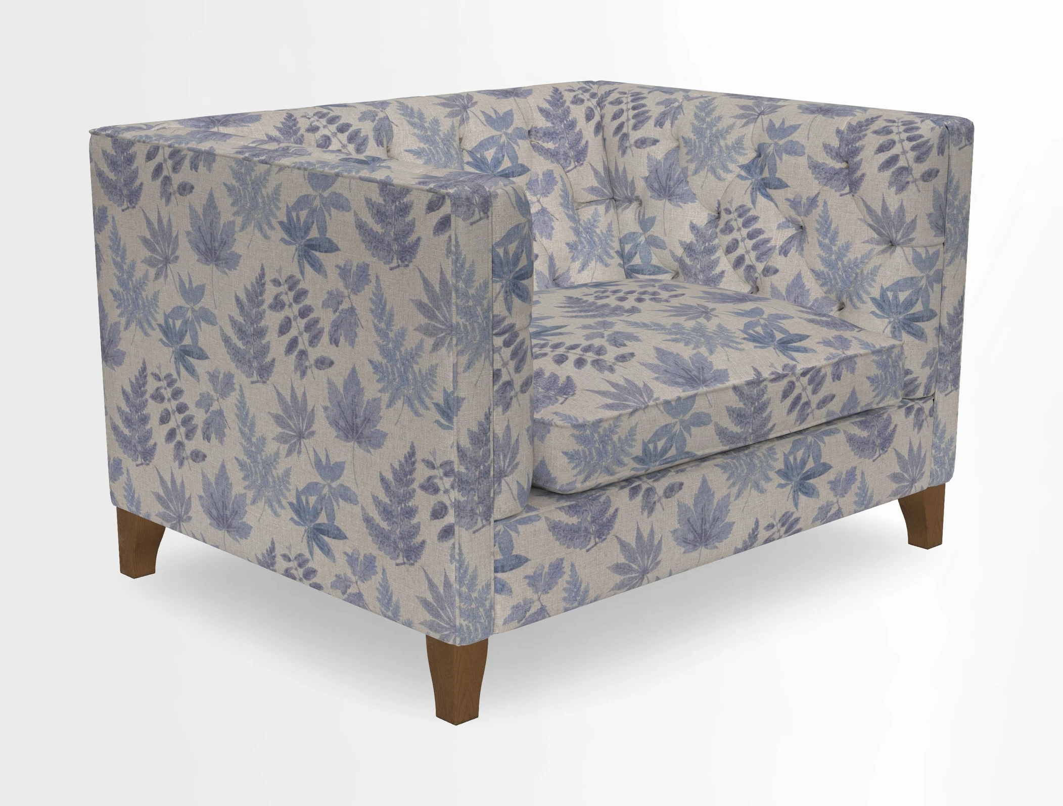 Haresfield Snuggler Dipped Arms in Mohair Lichen Seat Cushion in RHS Gertrude Jekyll Meadow Flower Olive and Scatters in RHS Gertrude Jekyll Folklore Olive