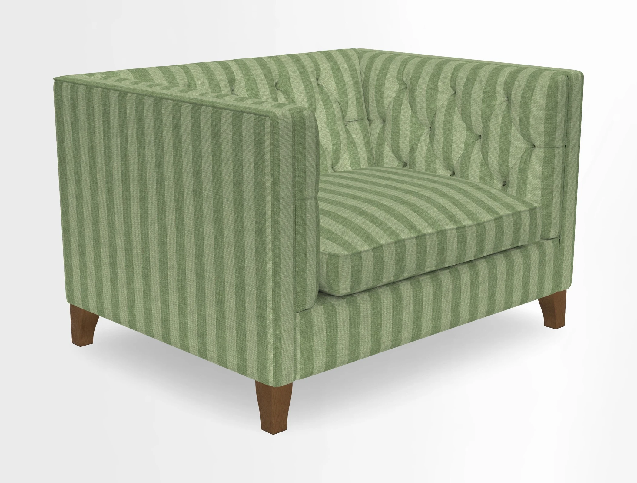 Haresfield Snuggler Dipped Arms in Mohair Lichen Seat Cushion in RHS Gertrude Jekyll Meadow Flower Olive and Scatters in RHS Gertrude Jekyll Folklore Olive