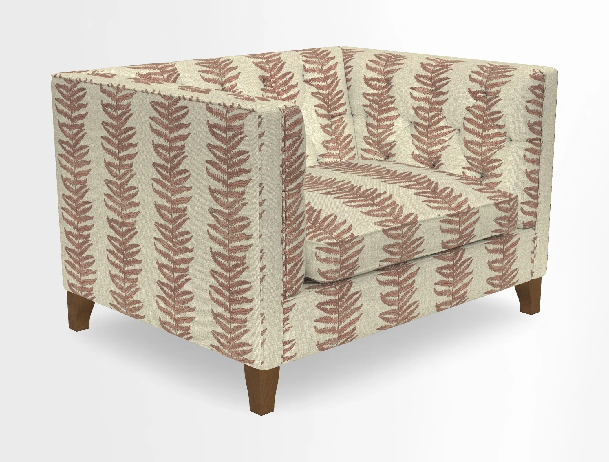 Haresfield Snuggler Dipped Arms in Mohair Lichen Seat Cushion in RHS Gertrude Jekyll Meadow Flower Olive and Scatters in RHS Gertrude Jekyll Folklore Olive
