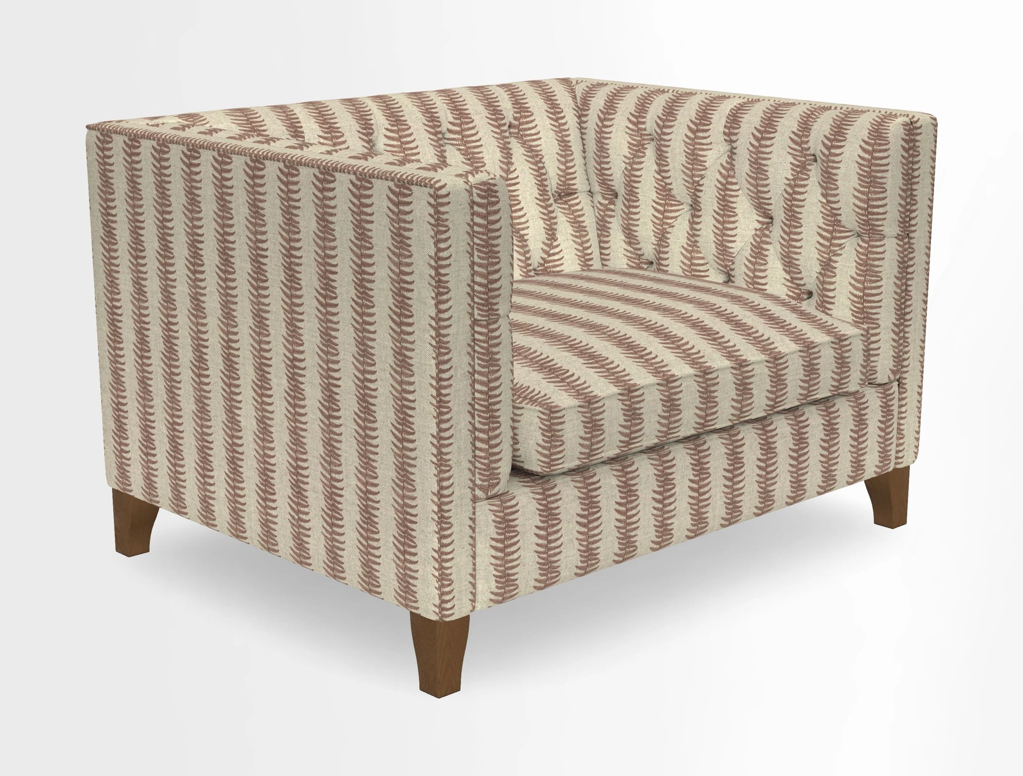 Haresfield Snuggler Dipped Arms in Mohair Lichen Seat Cushion in RHS Gertrude Jekyll Meadow Flower Olive and Scatters in RHS Gertrude Jekyll Folklore Olive