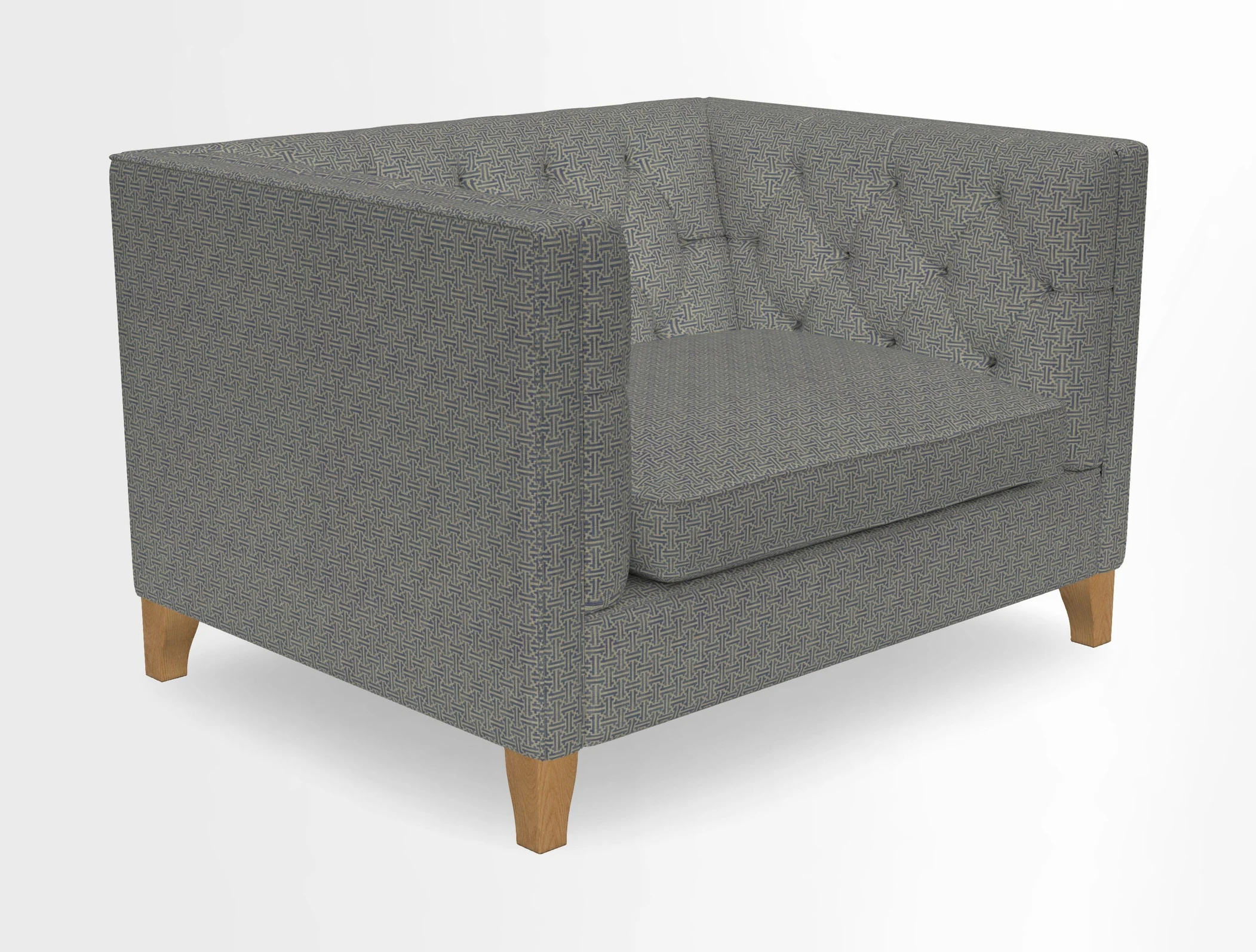 Haresfield Snuggler Dipped Arms in Mohair Lichen Seat Cushion in RHS Gertrude Jekyll Meadow Flower Olive and Scatters in RHS Gertrude Jekyll Folklore Olive