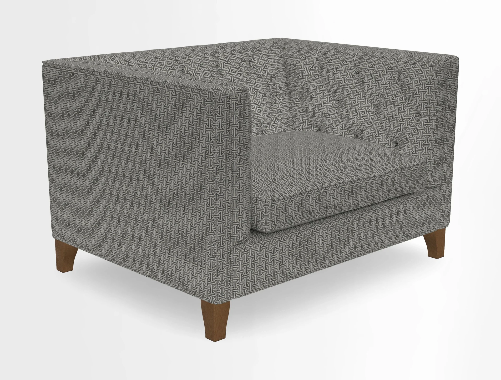 Haresfield Snuggler Dipped Arms in Mohair Lichen Seat Cushion in RHS Gertrude Jekyll Meadow Flower Olive and Scatters in RHS Gertrude Jekyll Folklore Olive
