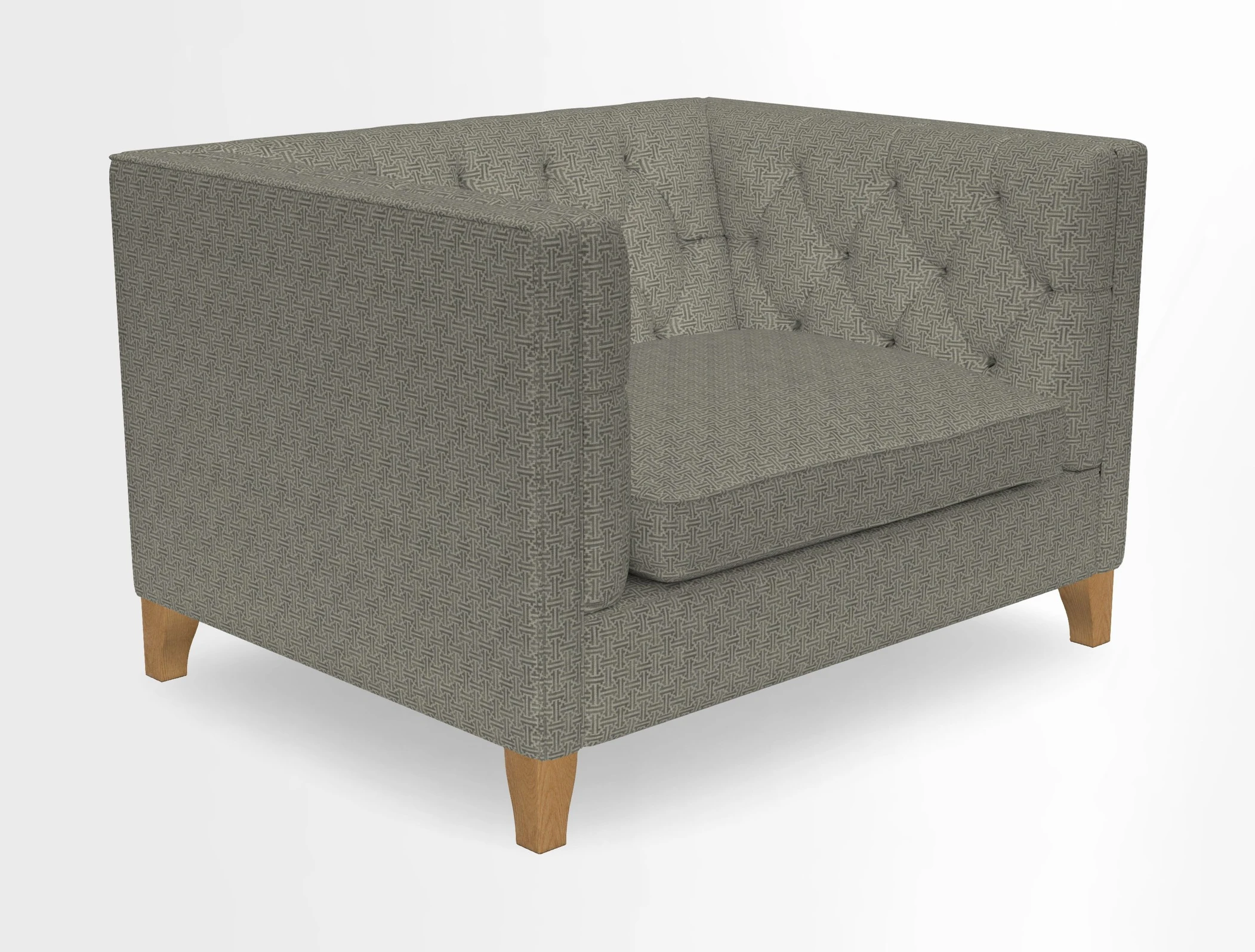 Haresfield Snuggler Dipped Arms in Mohair Lichen Seat Cushion in RHS Gertrude Jekyll Meadow Flower Olive and Scatters in RHS Gertrude Jekyll Folklore Olive