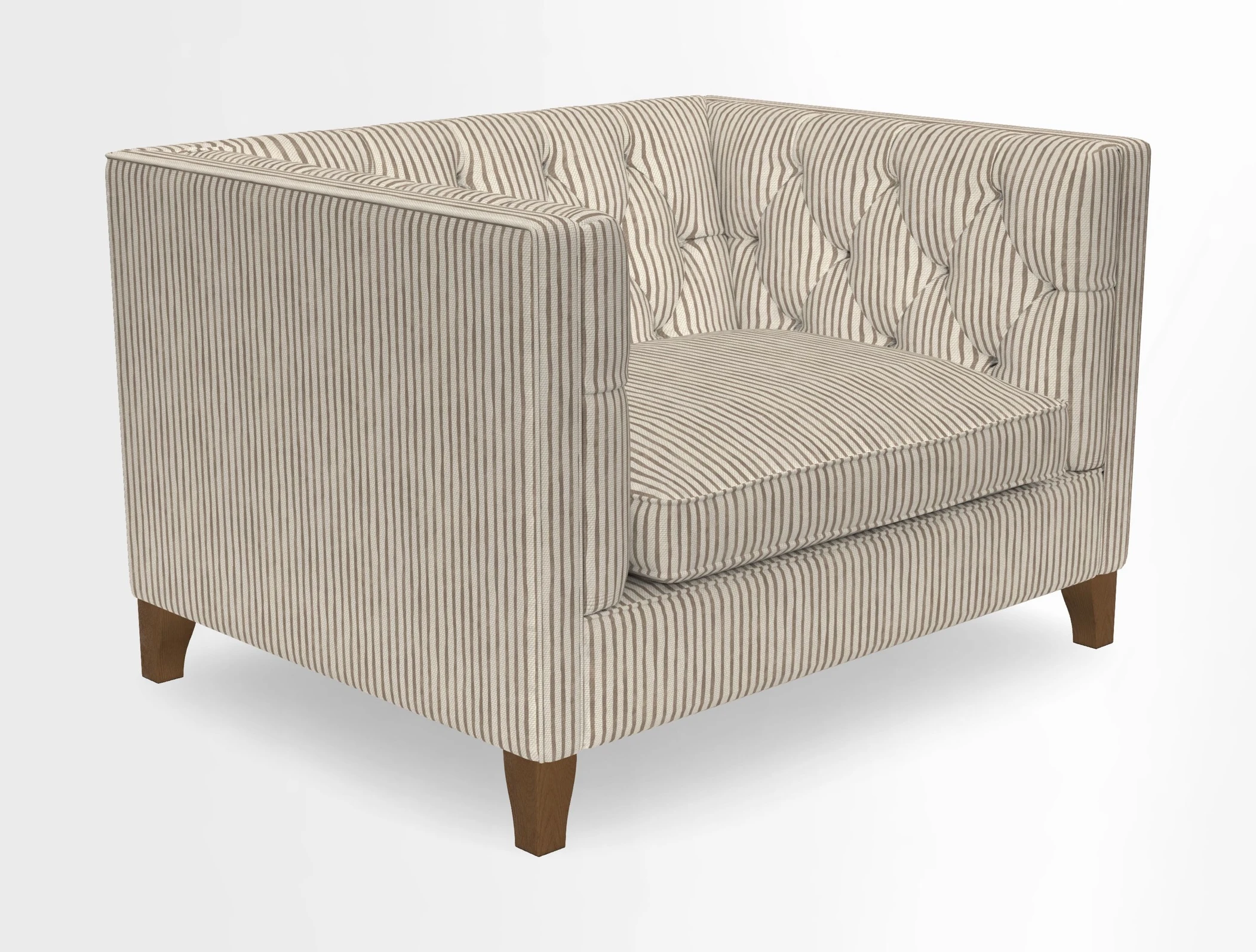 Haresfield Snuggler Dipped Arms in Mohair Lichen Seat Cushion in RHS Gertrude Jekyll Meadow Flower Olive and Scatters in RHS Gertrude Jekyll Folklore Olive
