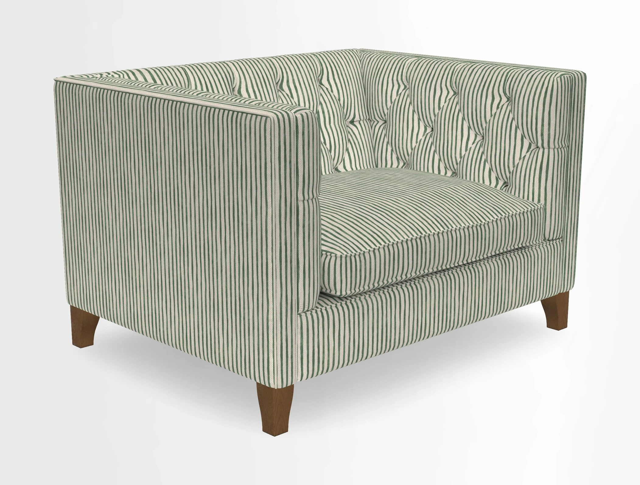 Haresfield Snuggler Dipped Arms in Mohair Lichen Seat Cushion in RHS Gertrude Jekyll Meadow Flower Olive and Scatters in RHS Gertrude Jekyll Folklore Olive