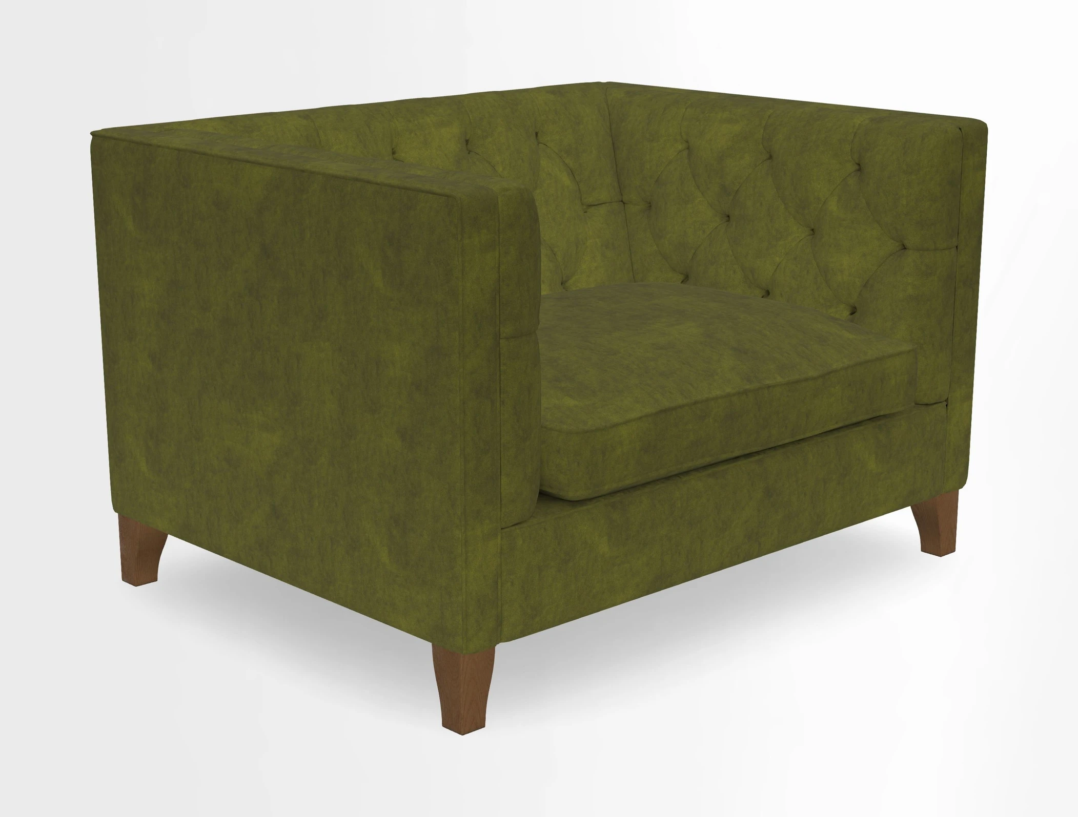 Haresfield Snuggler Dipped Arms in Mohair Lichen Seat Cushion in RHS Gertrude Jekyll Meadow Flower Olive and Scatters in RHS Gertrude Jekyll Folklore Olive