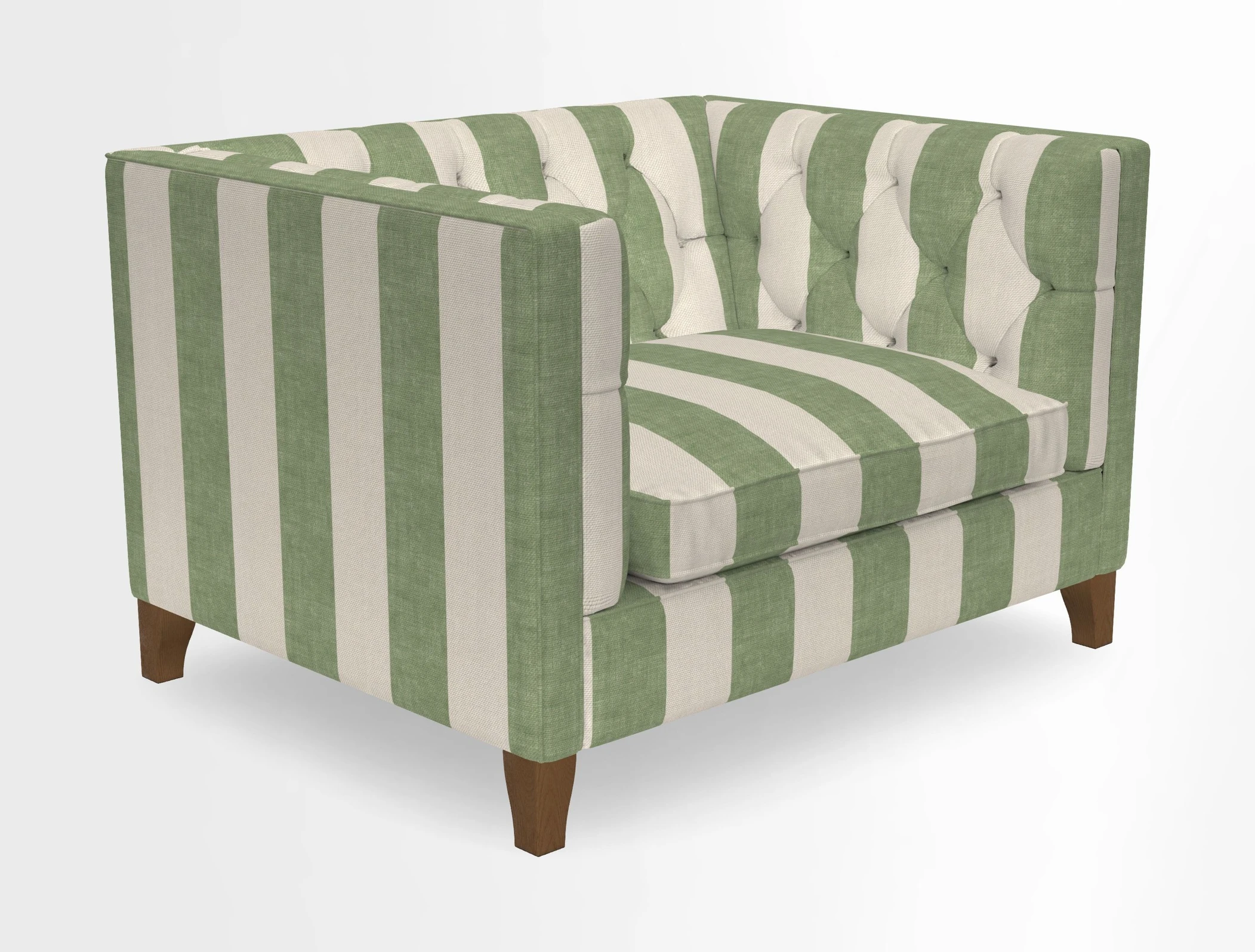 Haresfield Snuggler Dipped Arms in Mohair Lichen Seat Cushion in RHS Gertrude Jekyll Meadow Flower Olive and Scatters in RHS Gertrude Jekyll Folklore Olive