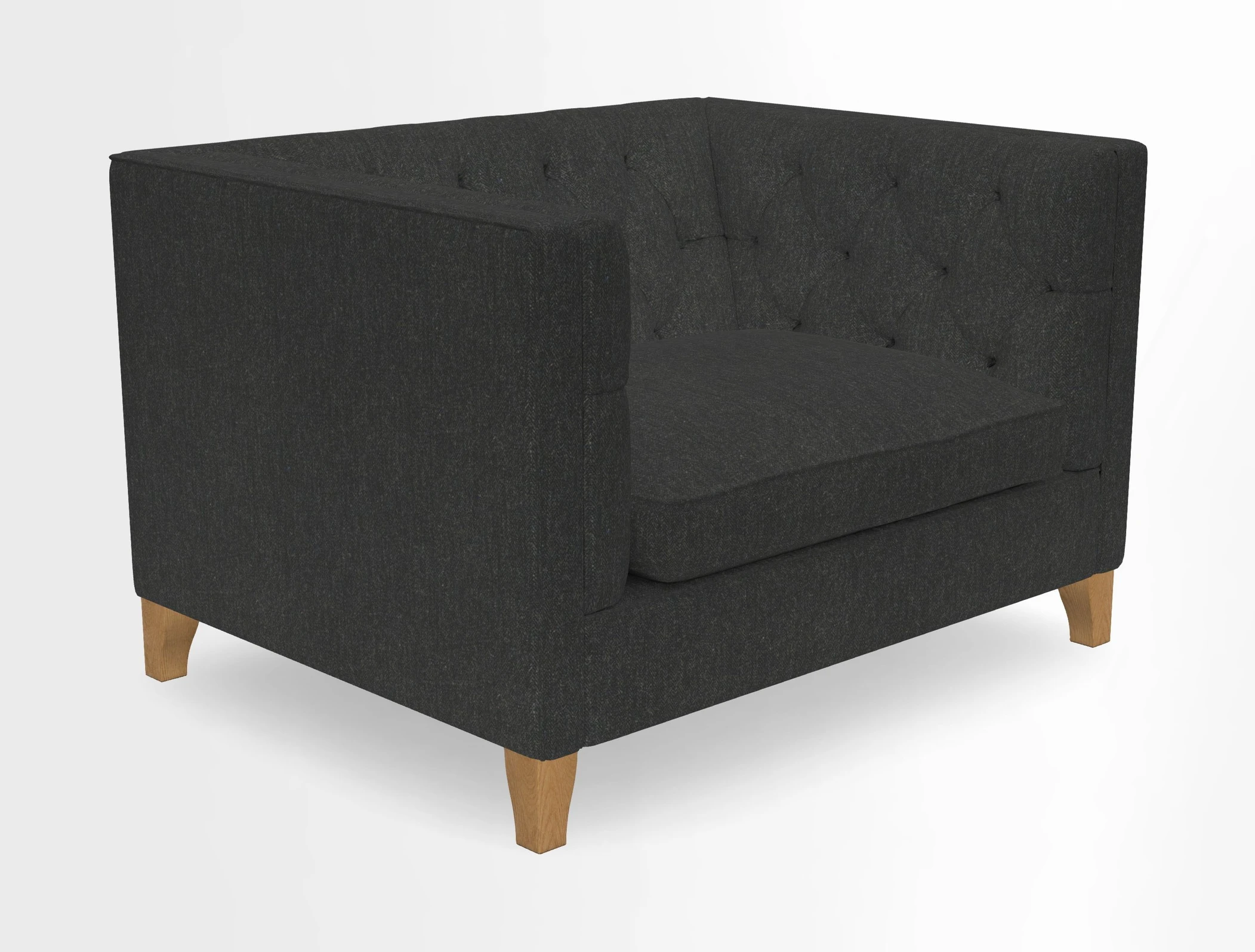 Haresfield Snuggler Dipped Arms in Mohair Lichen Seat Cushion in RHS Gertrude Jekyll Meadow Flower Olive and Scatters in RHS Gertrude Jekyll Folklore Olive