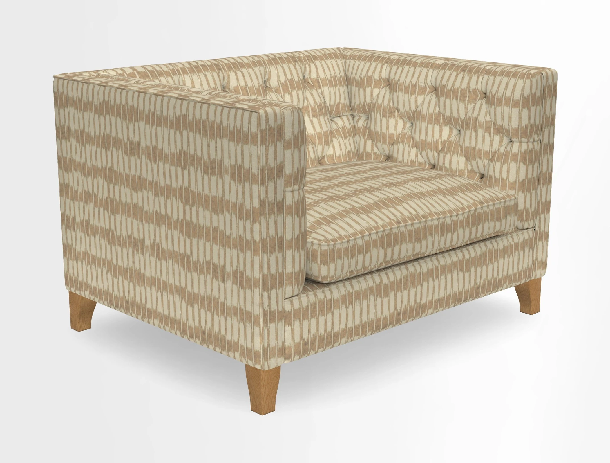 Haresfield Snuggler Dipped Arms in Mohair Lichen Seat Cushion in RHS Gertrude Jekyll Meadow Flower Olive and Scatters in RHS Gertrude Jekyll Folklore Olive
