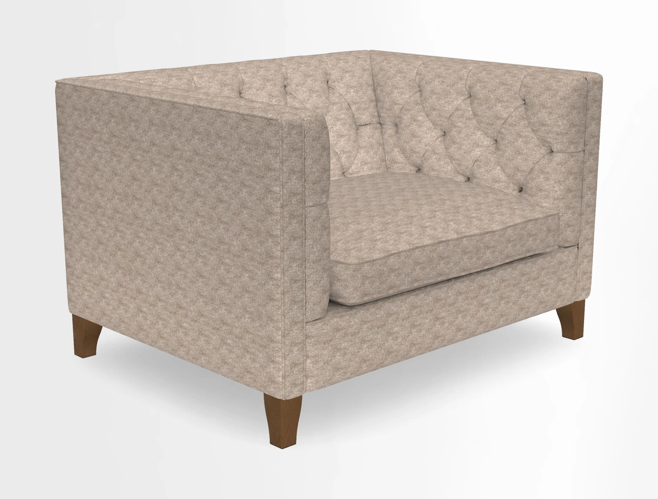 Haresfield Snuggler Dipped Arms in Mohair Lichen Seat Cushion in RHS Gertrude Jekyll Meadow Flower Olive and Scatters in RHS Gertrude Jekyll Folklore Olive