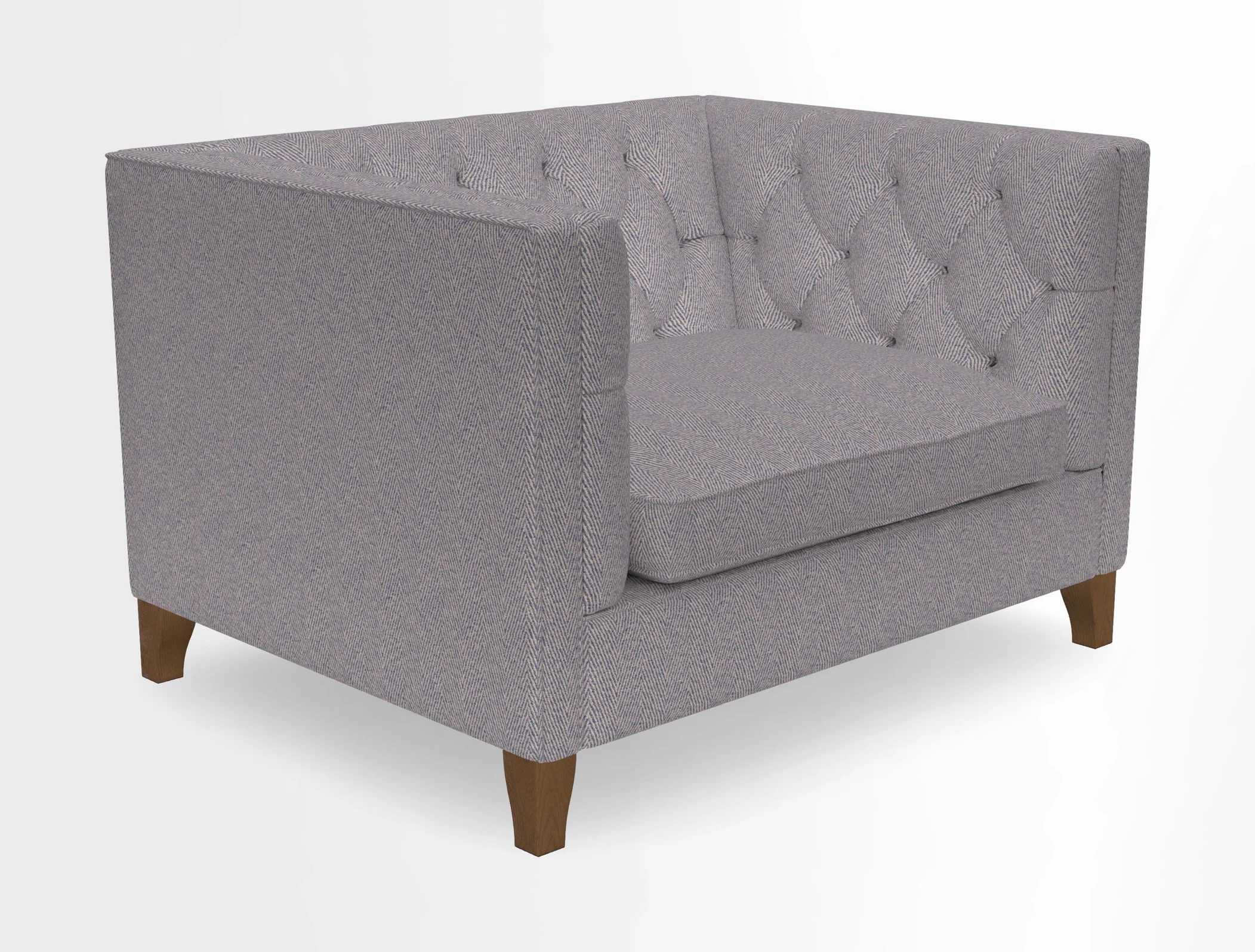 Haresfield Snuggler Dipped Arms in Mohair Lichen Seat Cushion in RHS Gertrude Jekyll Meadow Flower Olive and Scatters in RHS Gertrude Jekyll Folklore Olive