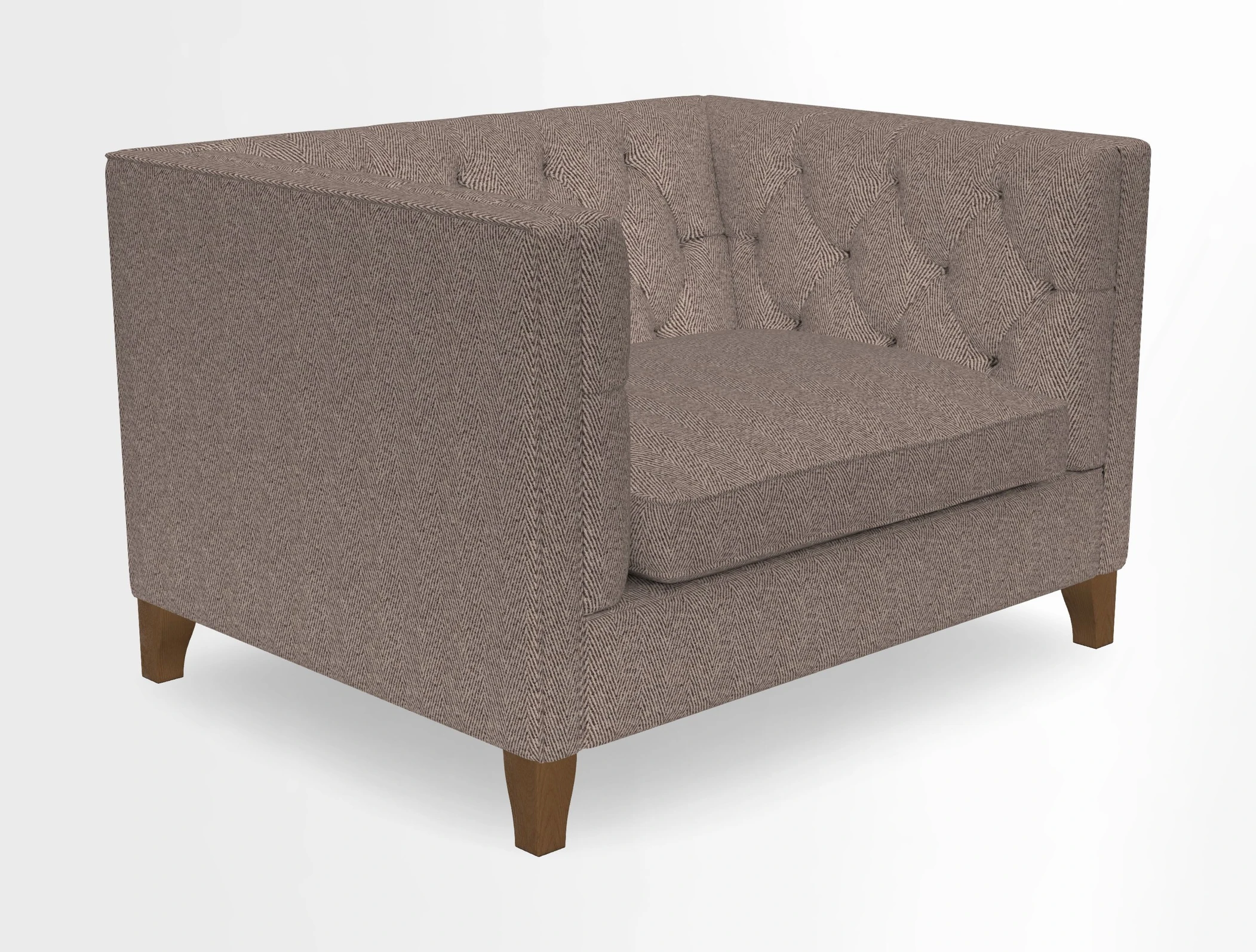 Haresfield Snuggler Dipped Arms in Mohair Lichen Seat Cushion in RHS Gertrude Jekyll Meadow Flower Olive and Scatters in RHS Gertrude Jekyll Folklore Olive