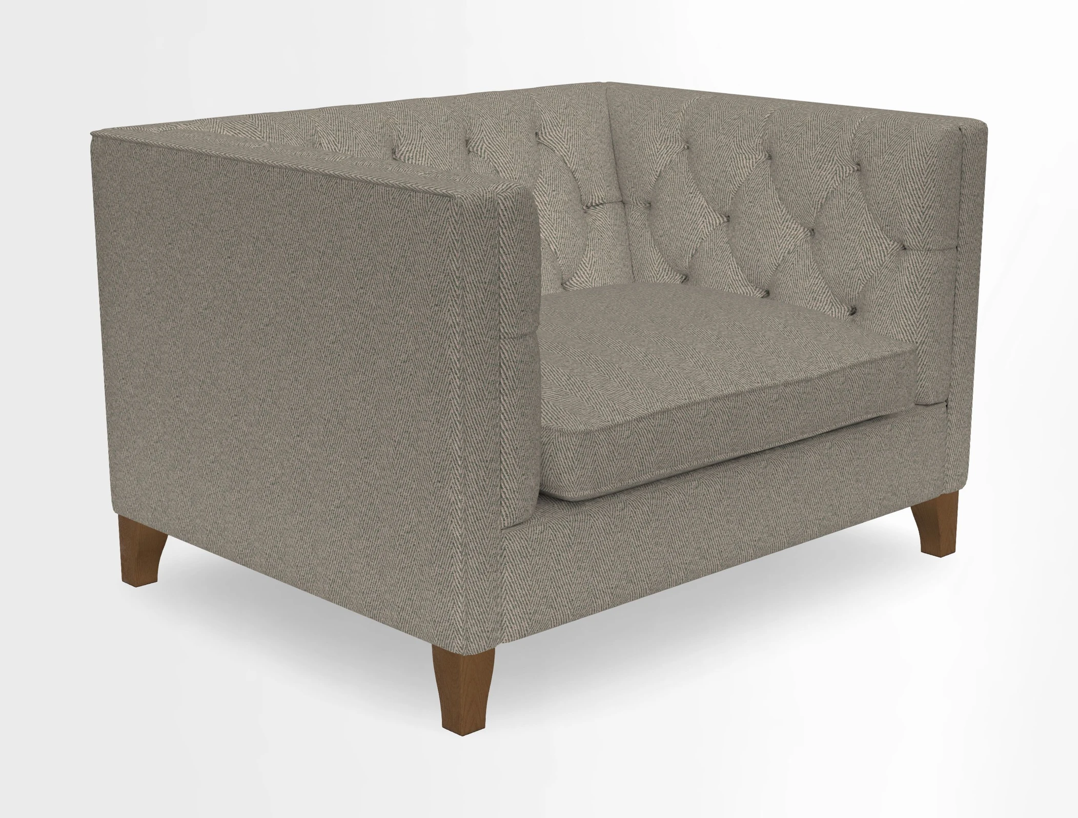 Haresfield Snuggler Dipped Arms in Mohair Lichen Seat Cushion in RHS Gertrude Jekyll Meadow Flower Olive and Scatters in RHS Gertrude Jekyll Folklore Olive