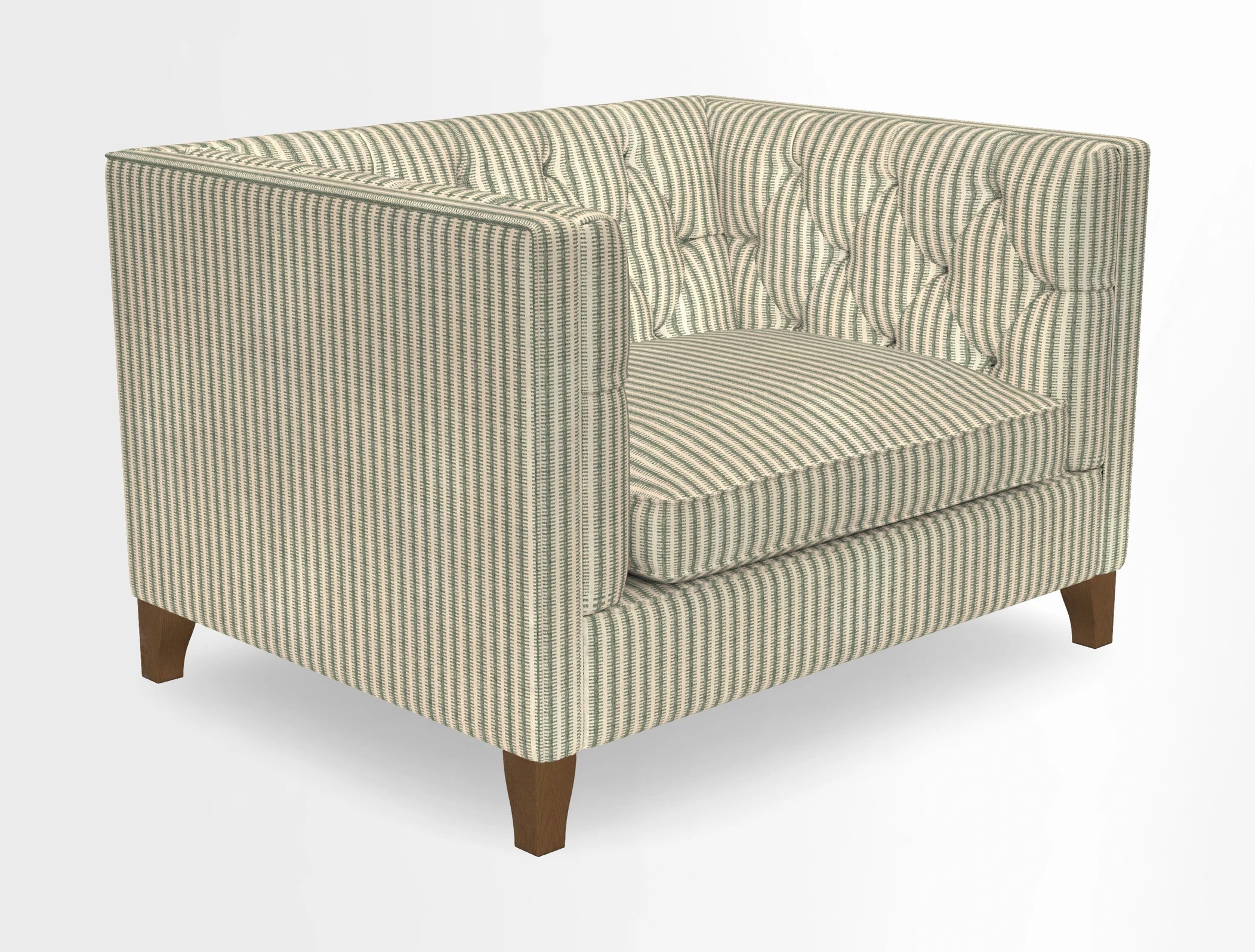 Haresfield Snuggler Dipped Arms in Mohair Lichen Seat Cushion in RHS Gertrude Jekyll Meadow Flower Olive and Scatters in RHS Gertrude Jekyll Folklore Olive