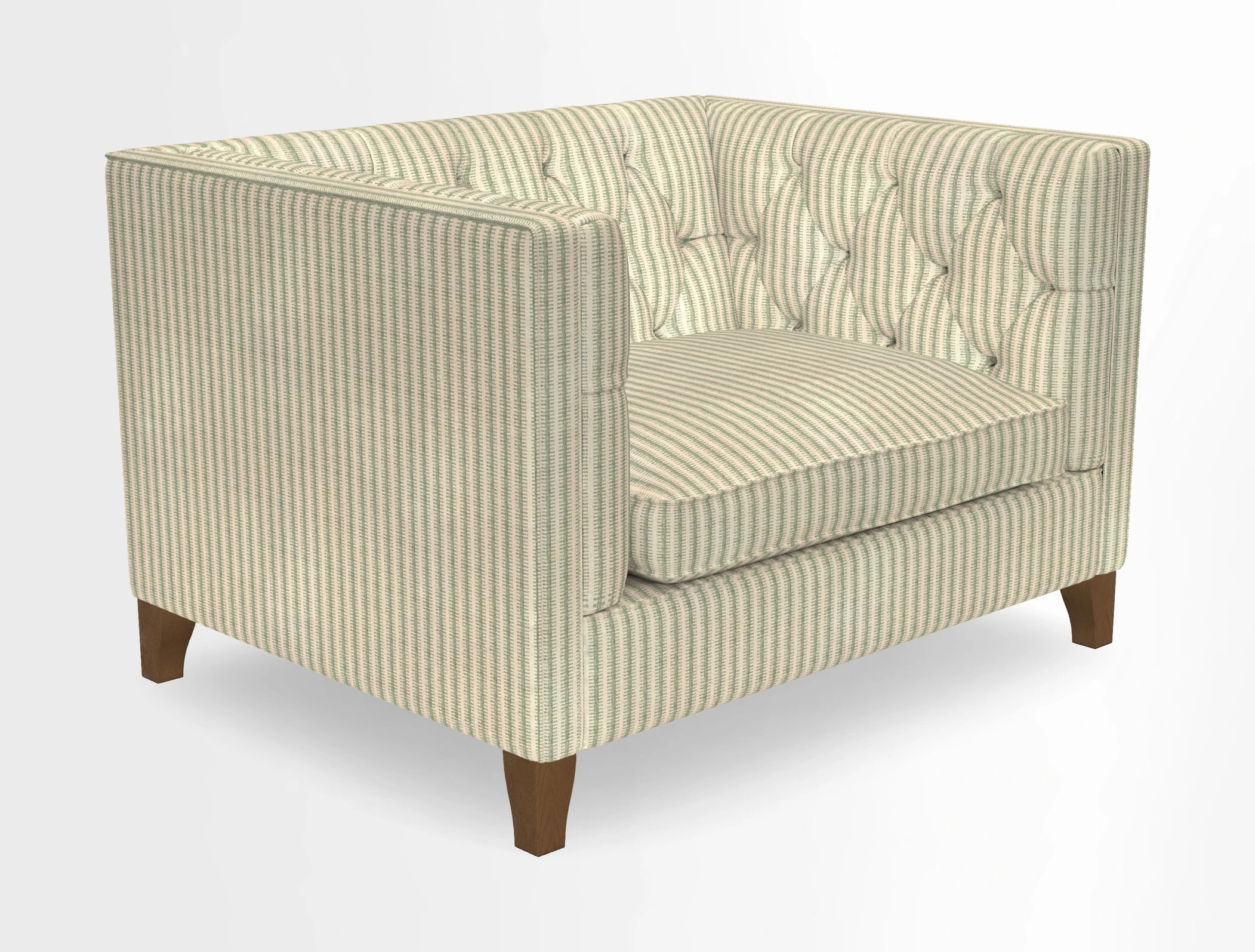 Haresfield Snuggler Dipped Arms in Mohair Lichen Seat Cushion in RHS Gertrude Jekyll Meadow Flower Olive and Scatters in RHS Gertrude Jekyll Folklore Olive