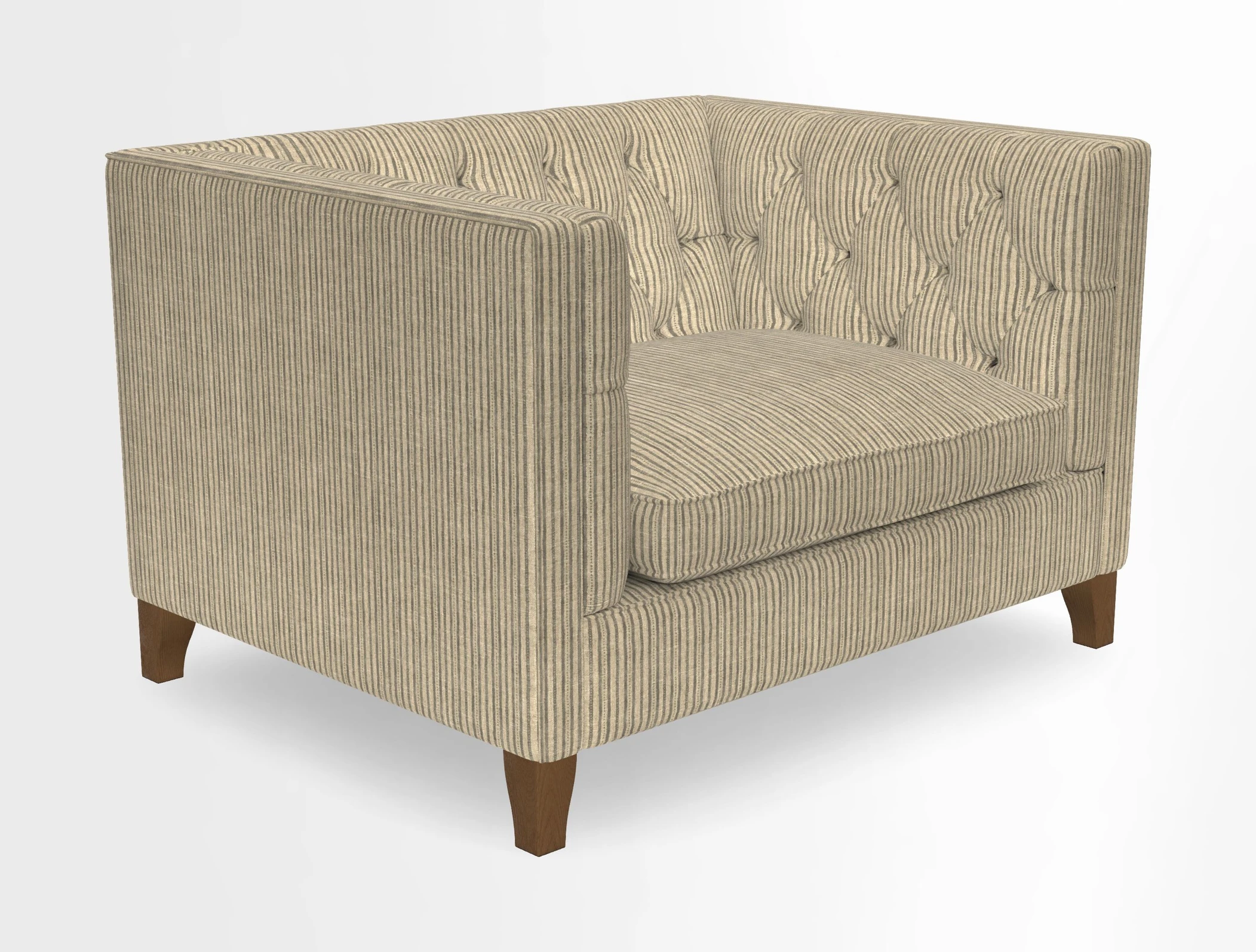 Haresfield Snuggler Dipped Arms in Mohair Lichen Seat Cushion in RHS Gertrude Jekyll Meadow Flower Olive and Scatters in RHS Gertrude Jekyll Folklore Olive