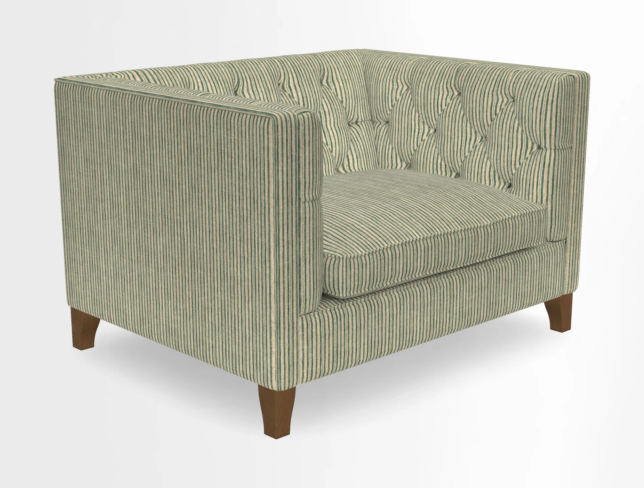 Haresfield Snuggler Dipped Arms in Mohair Lichen Seat Cushion in RHS Gertrude Jekyll Meadow Flower Olive and Scatters in RHS Gertrude Jekyll Folklore Olive