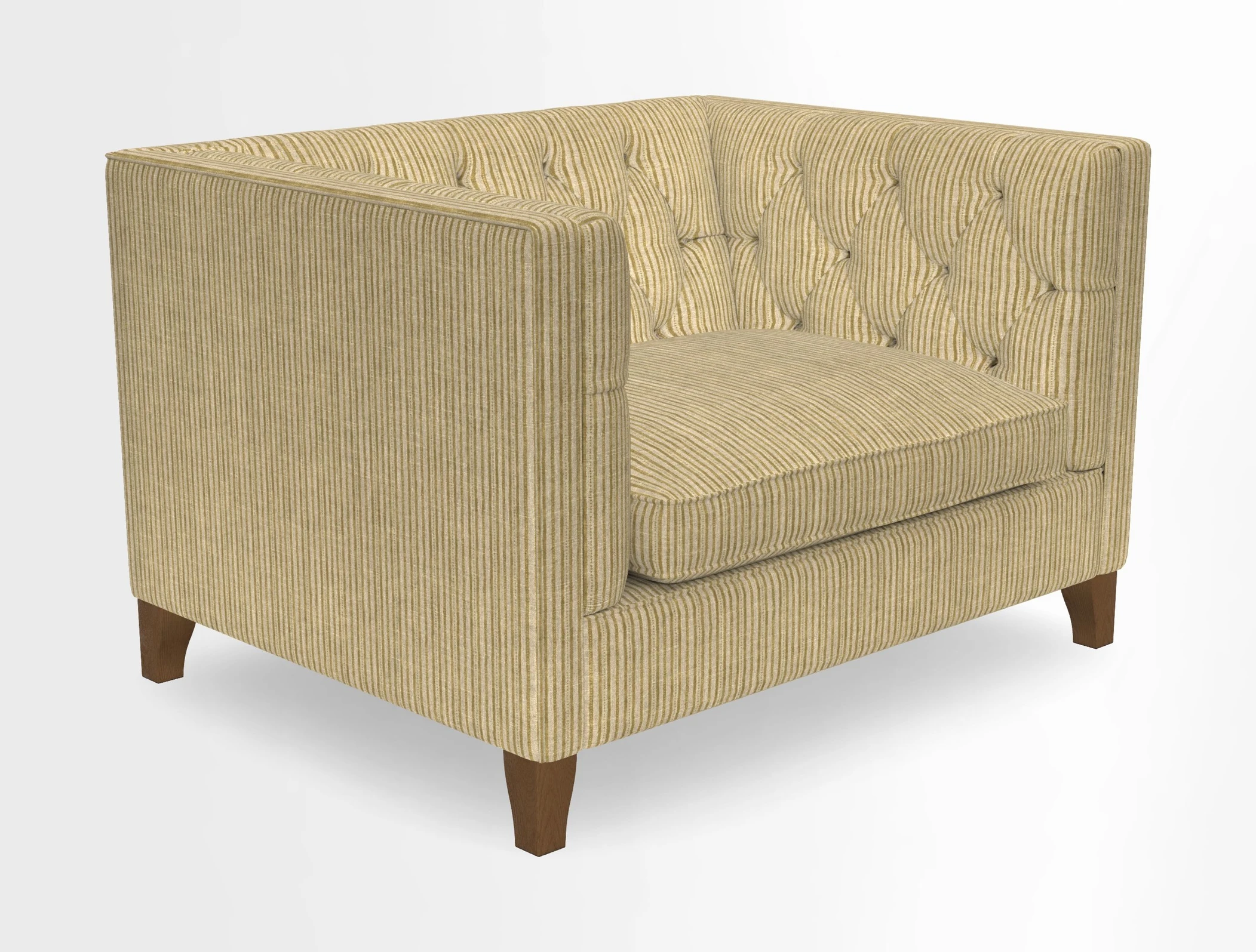 Haresfield Snuggler Dipped Arms in Mohair Lichen Seat Cushion in RHS Gertrude Jekyll Meadow Flower Olive and Scatters in RHS Gertrude Jekyll Folklore Olive