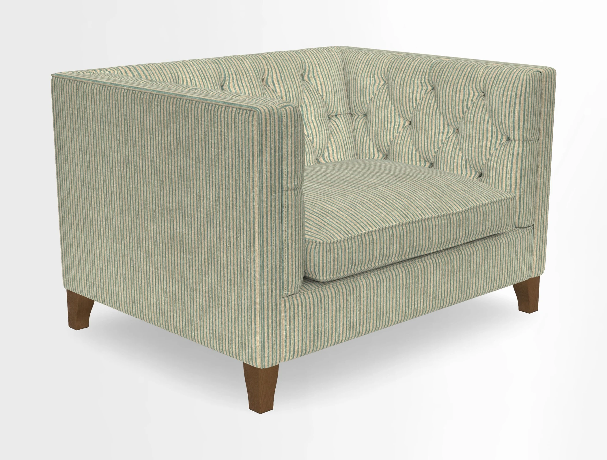 Haresfield Snuggler Dipped Arms in Mohair Lichen Seat Cushion in RHS Gertrude Jekyll Meadow Flower Olive and Scatters in RHS Gertrude Jekyll Folklore Olive
