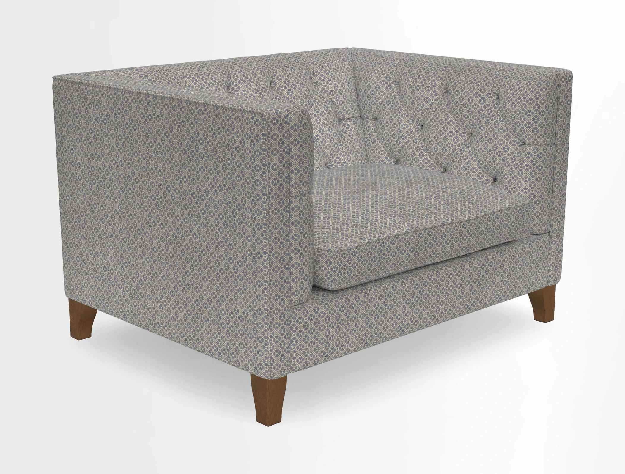 Haresfield Snuggler Dipped Arms in Mohair Lichen Seat Cushion in RHS Gertrude Jekyll Meadow Flower Olive and Scatters in RHS Gertrude Jekyll Folklore Olive