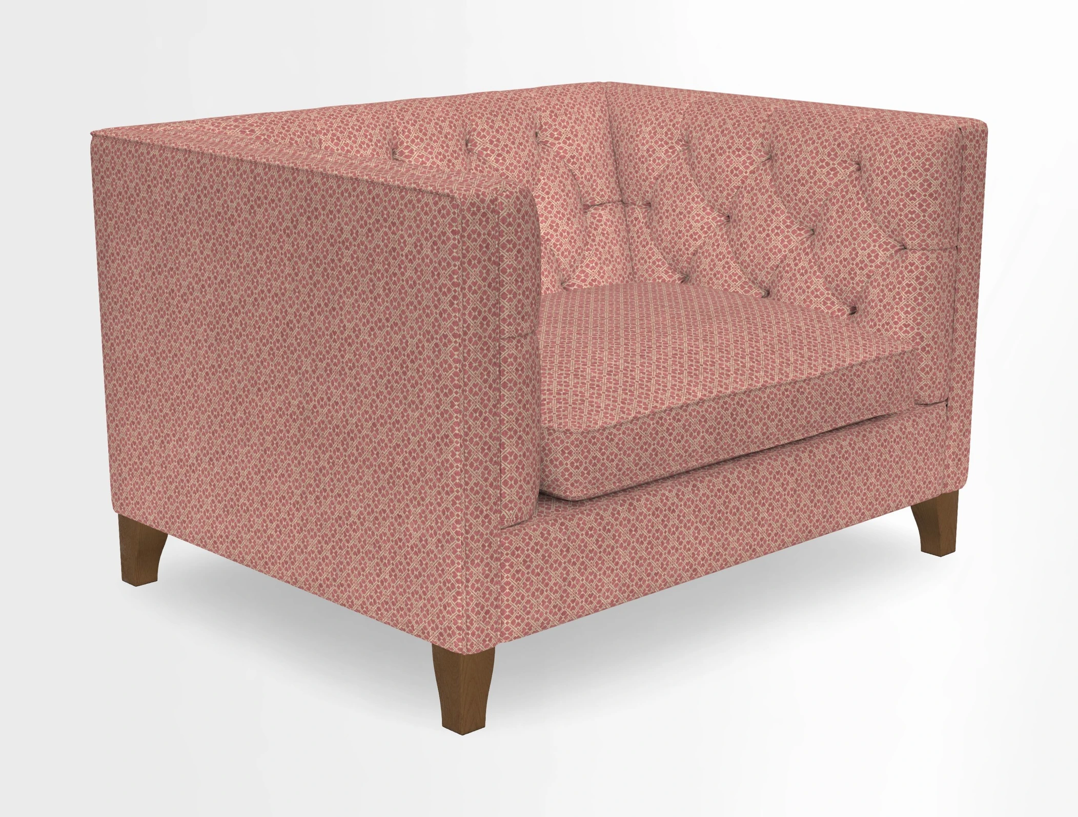 Haresfield Snuggler Dipped Arms in Mohair Lichen Seat Cushion in RHS Gertrude Jekyll Meadow Flower Olive and Scatters in RHS Gertrude Jekyll Folklore Olive