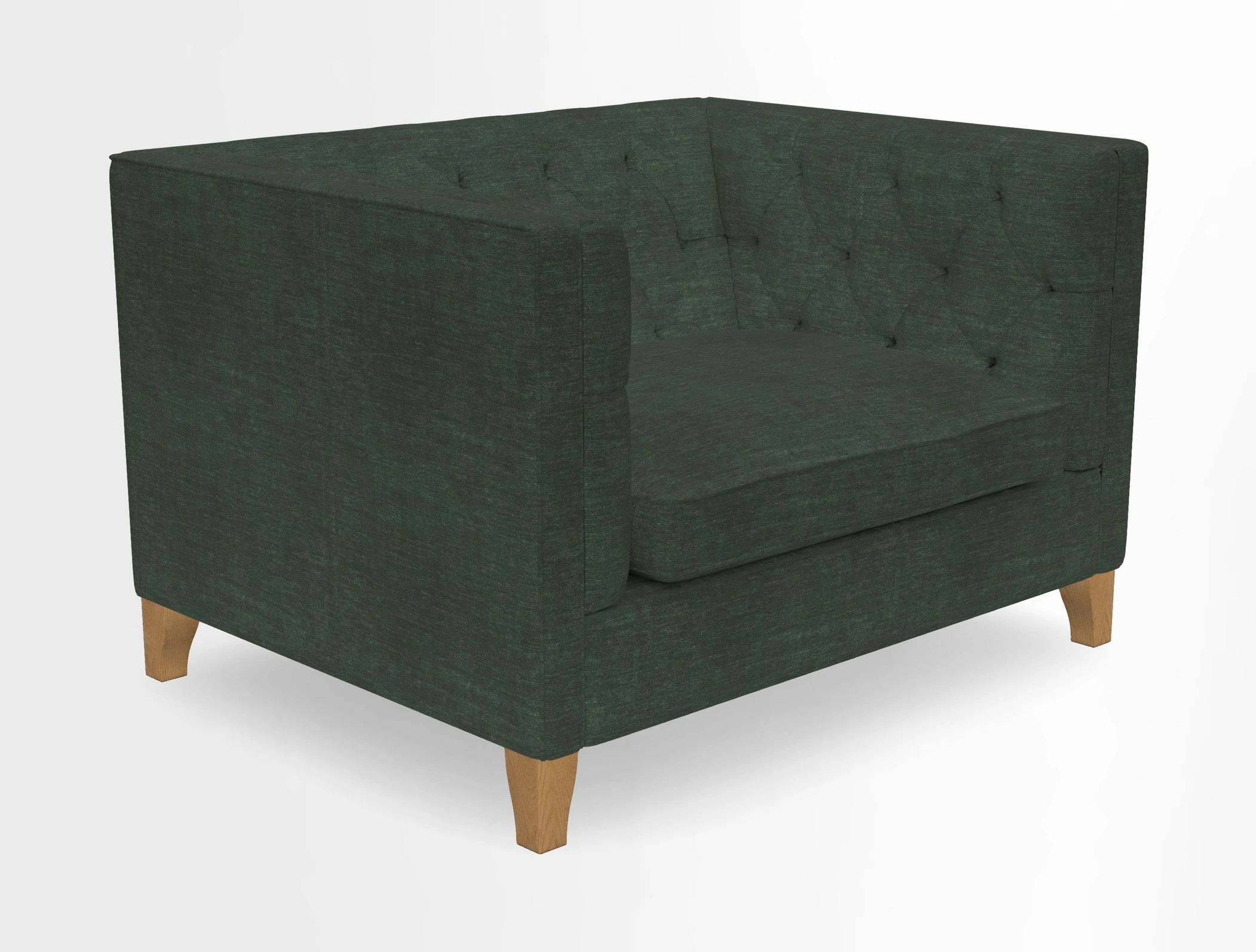 Haresfield Snuggler Dipped Arms in Mohair Lichen Seat Cushion in RHS Gertrude Jekyll Meadow Flower Olive and Scatters in RHS Gertrude Jekyll Folklore Olive
